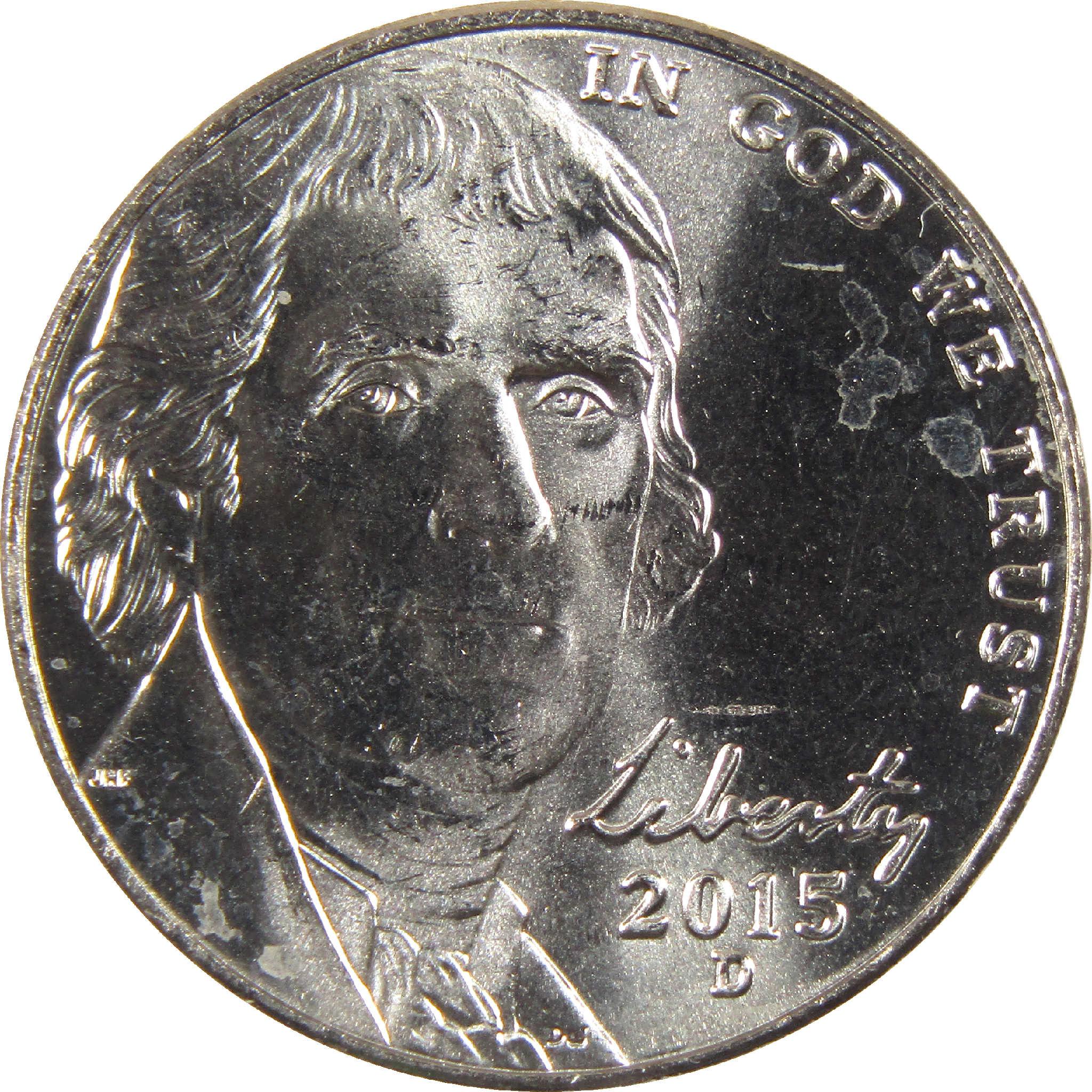 2015 Jefferson nickel obverse with Liberty inscription, collectible US coin