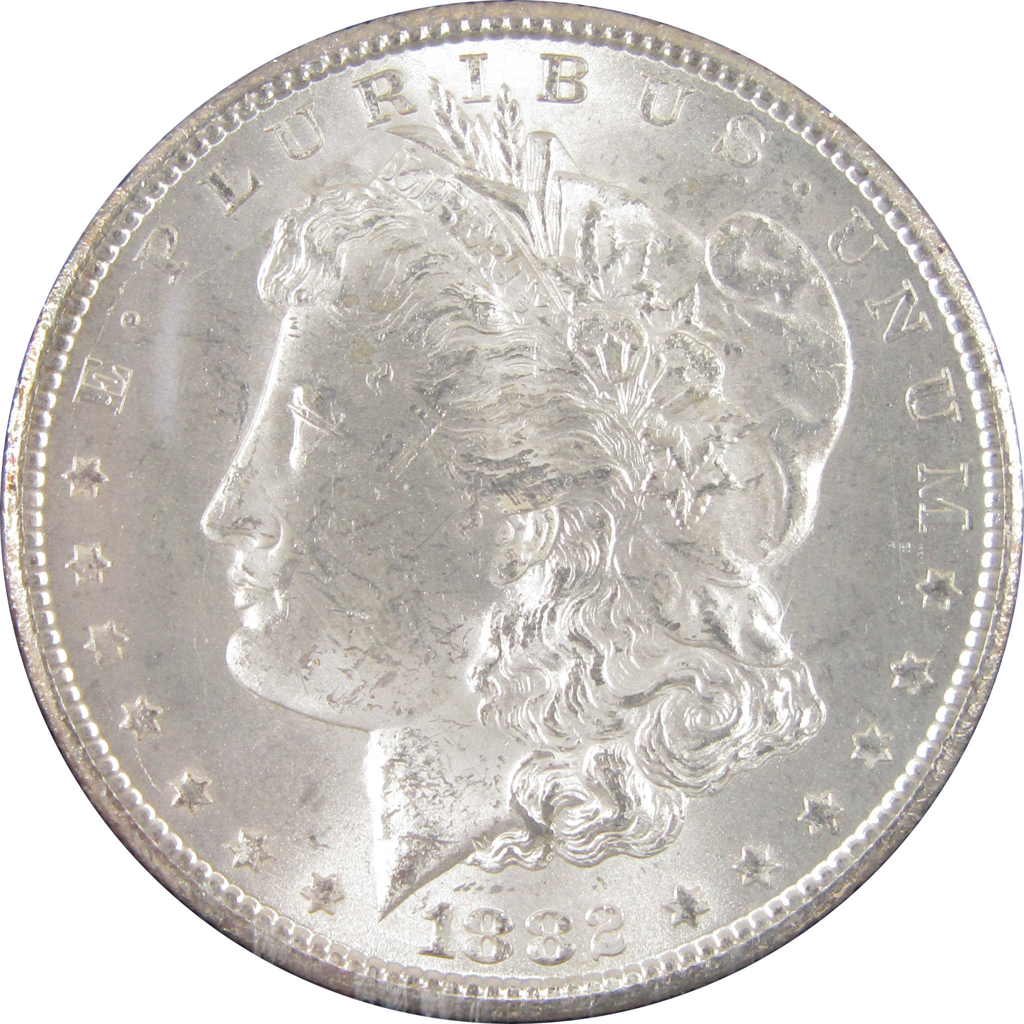 1882 CC GSA Morgan Dollar Uncirculated Silver $1 Coin Toned SKU:I17728