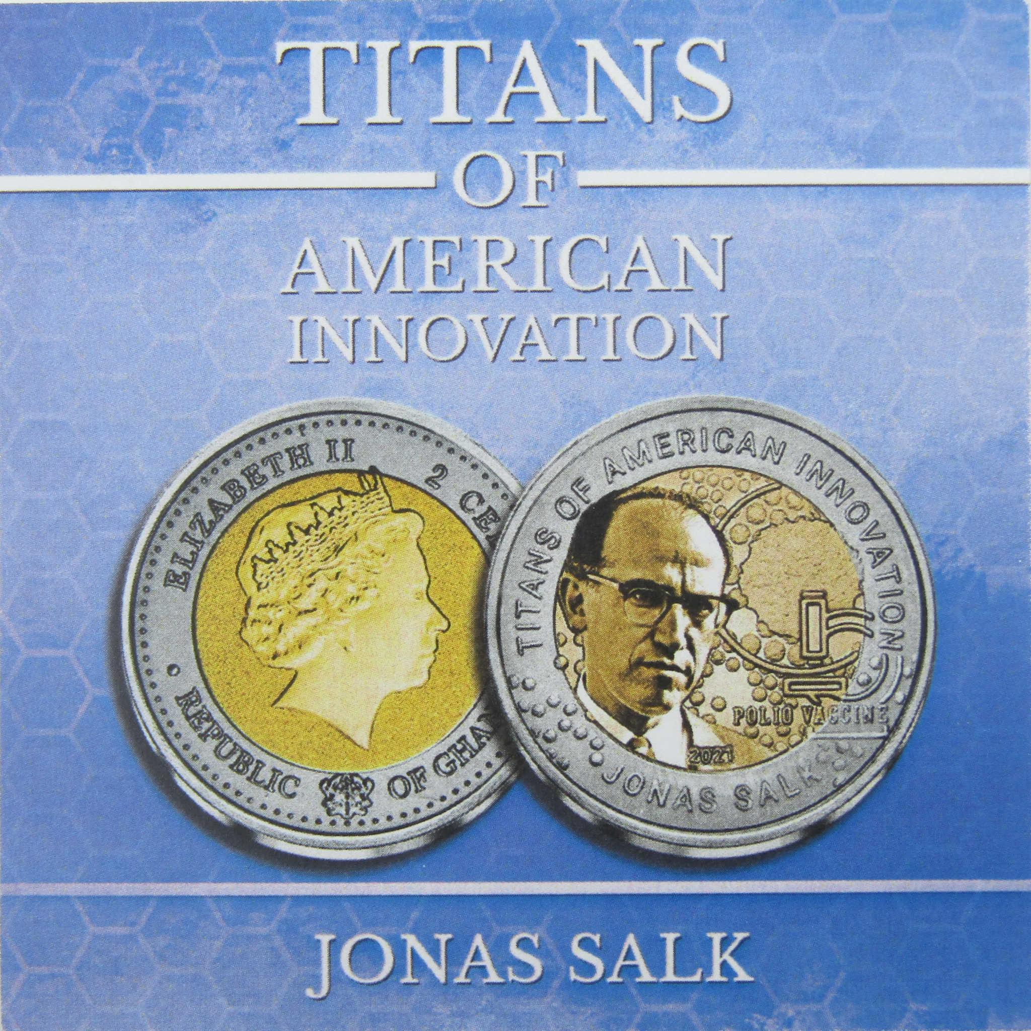 Titans of American Innovation Jonas Salk Titanium 2 Cedis 2021 Ghana