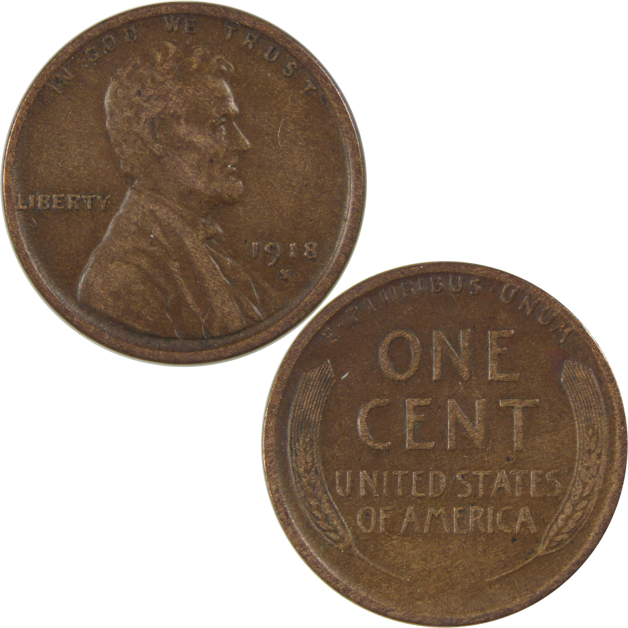 1918 S Lincoln Wheat Cent XF EF Extremely Fine Penny SKU:I23750