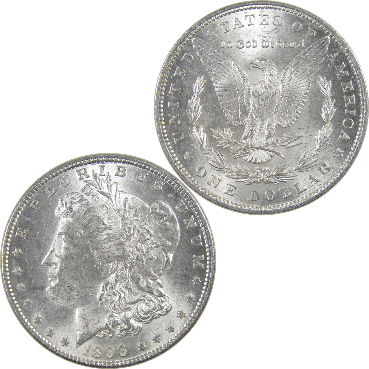 1896 Morgan Silver Dollar Uncirculated Mint State $1 Coin Collectible - Morgan coin - Morgan silver dollar - Morgan silver dollar for sale - Profile Coins & Collectibles