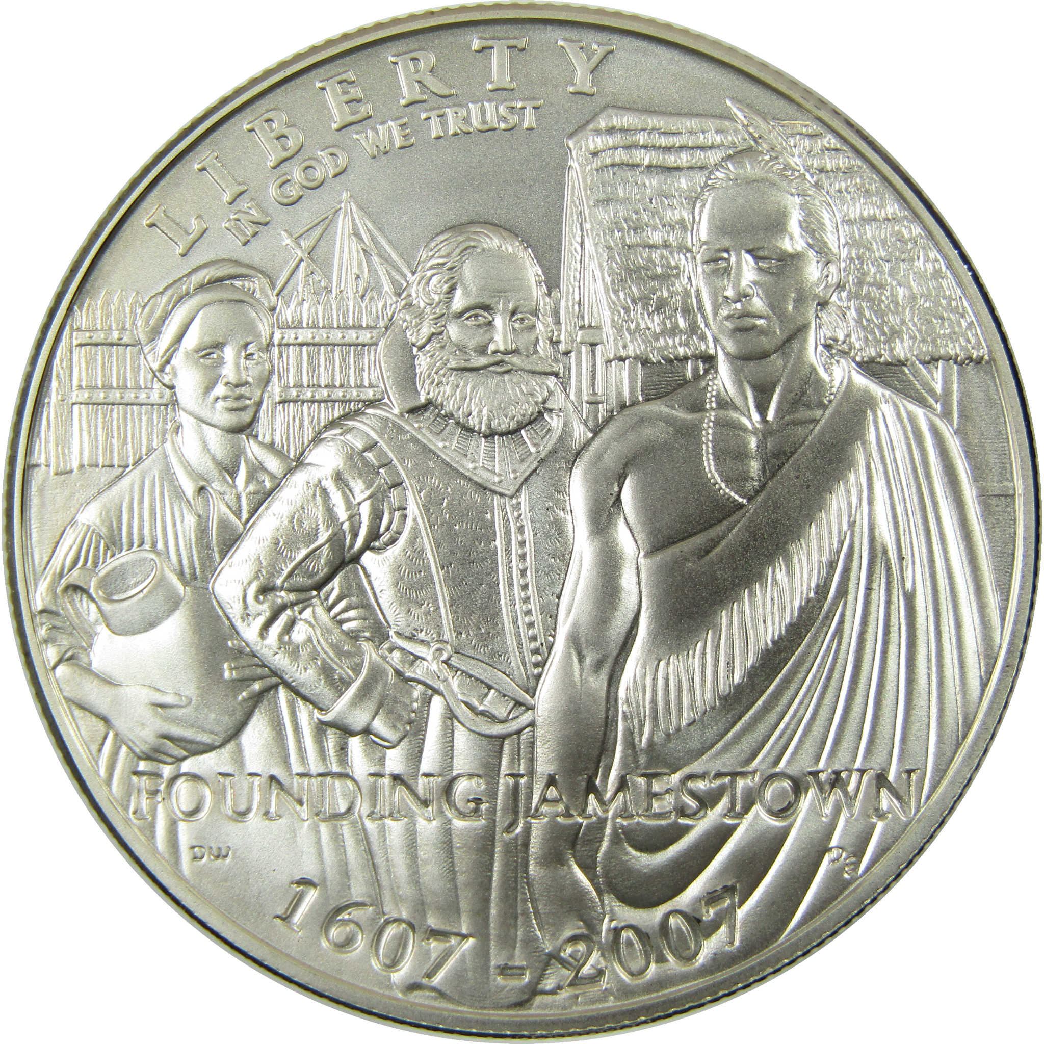 2007 P Jamestown Commemorative Silver Dollar Uncirculated $1 Coin