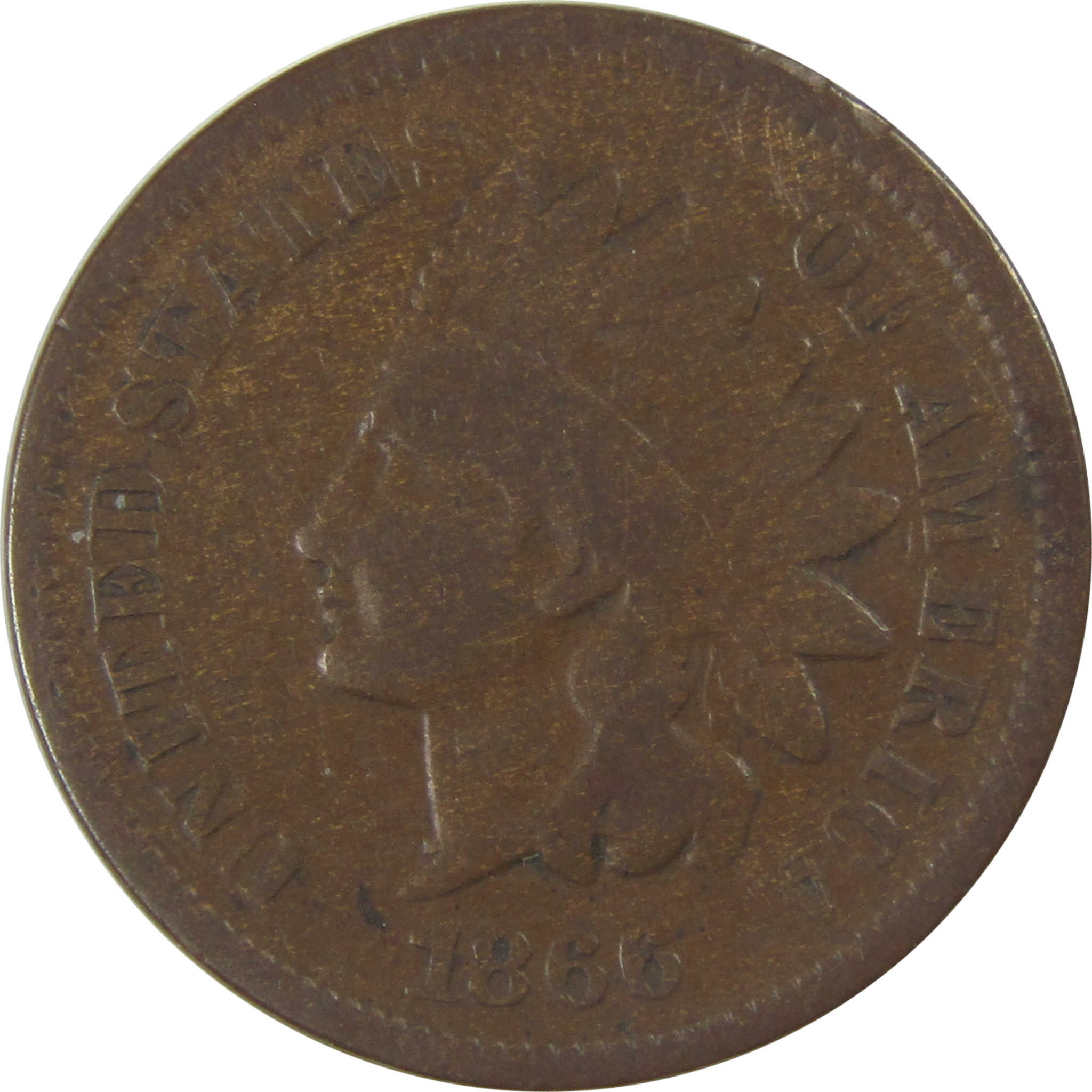 1866 Indian Head Cent G Good Penny Rotated Die Mint Error SKU:I23182