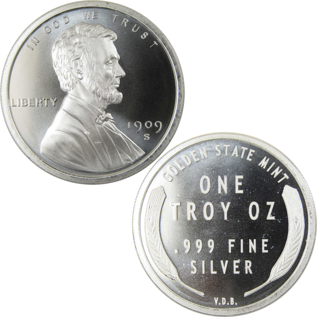 1909-S VDB Lincoln 1 oz .999 Silver Round Collectible