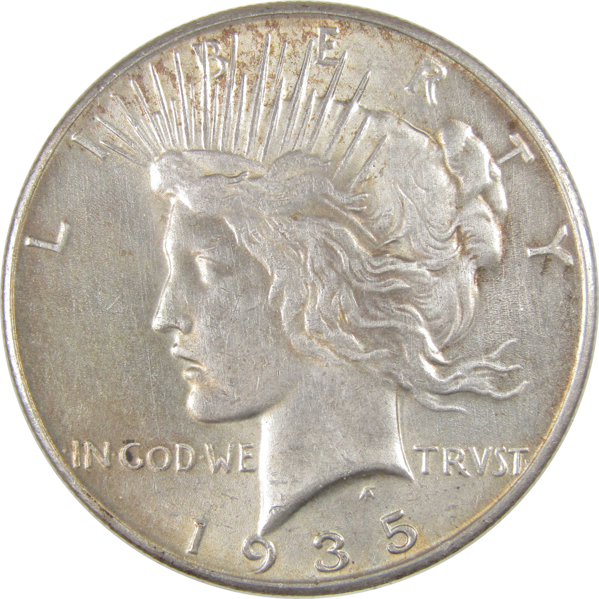 1935 Peace Dollar AU About Uncirculated Silver $1 Coin SKU:I17210