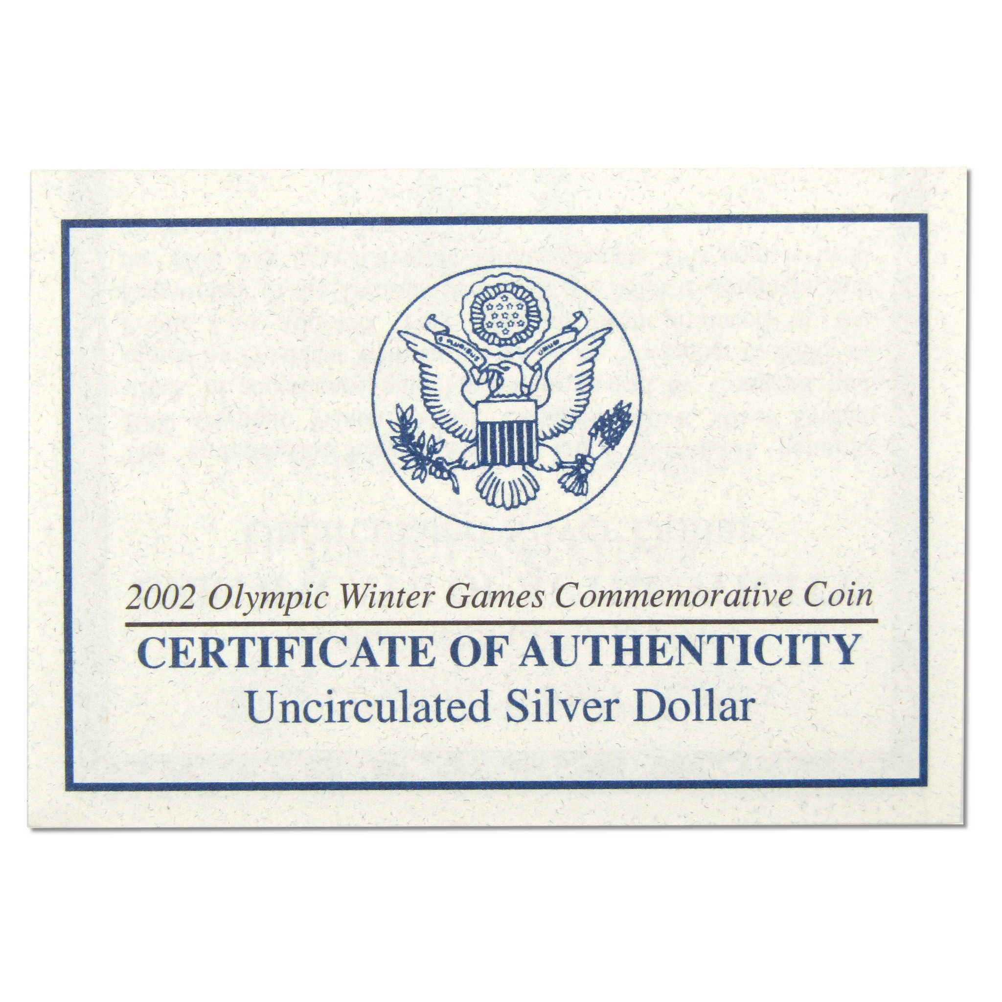 Salt Lake City Olympic Games Commemorative 2002 P BU Silver $1 OGP COA