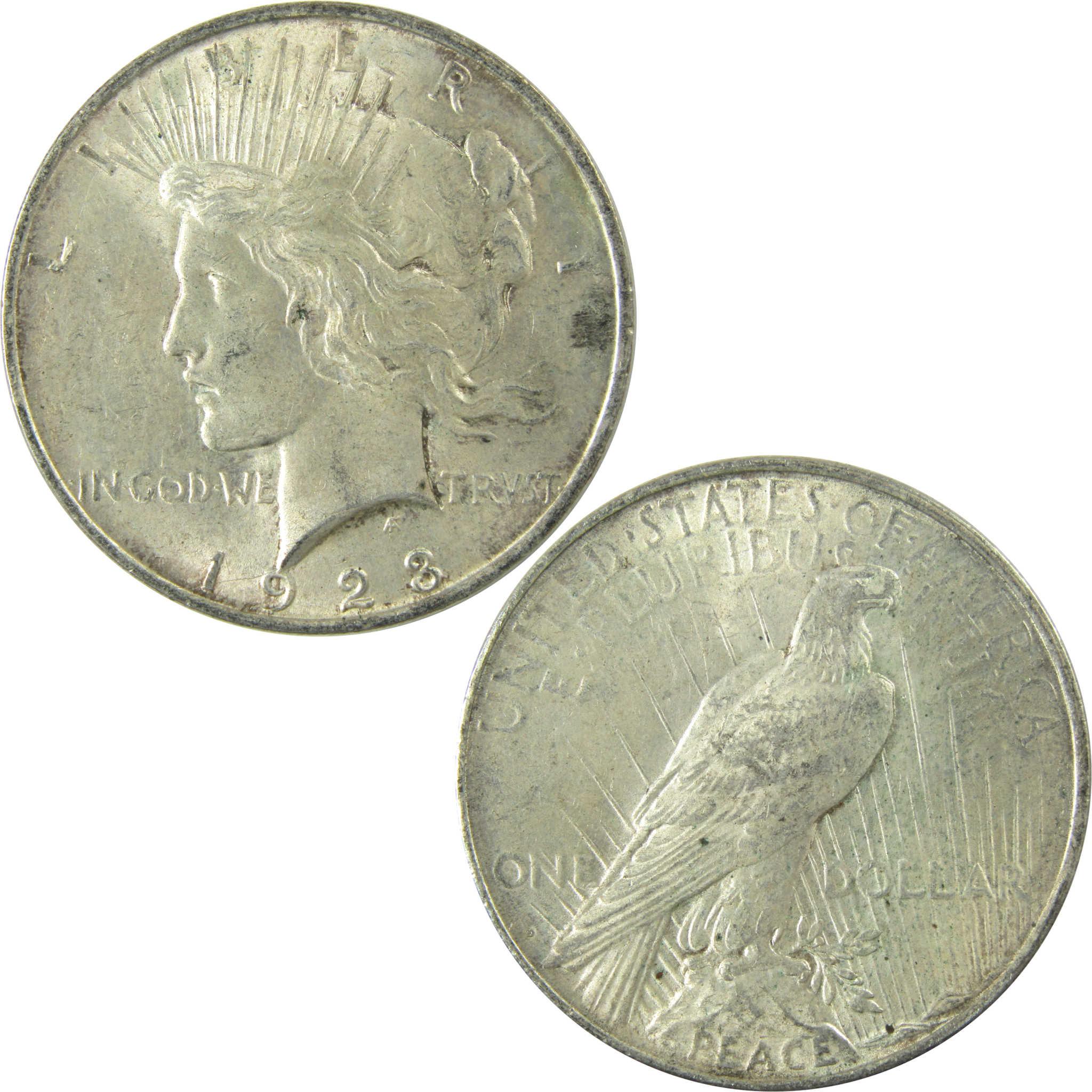 1923 D Peace Silver Dollar AU About Uncirculated $1 Coin SKU:I25195