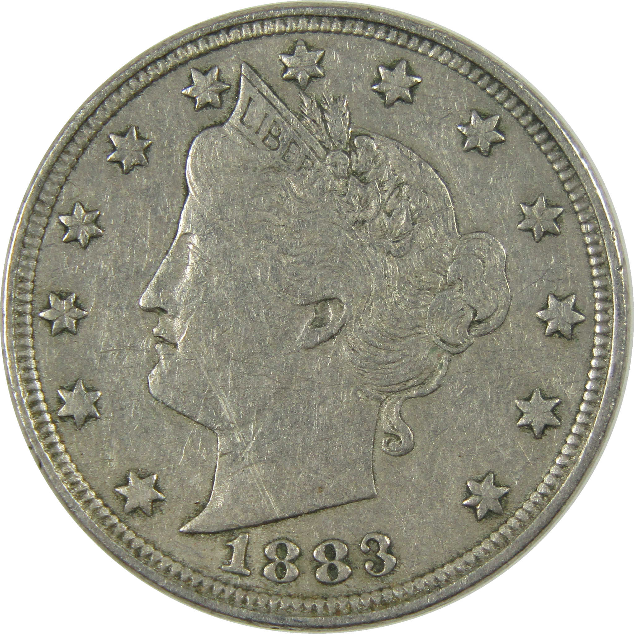 1883 No Cents Liberty Head V Nickel VF Very Fine 5c Coin SKU:I27243