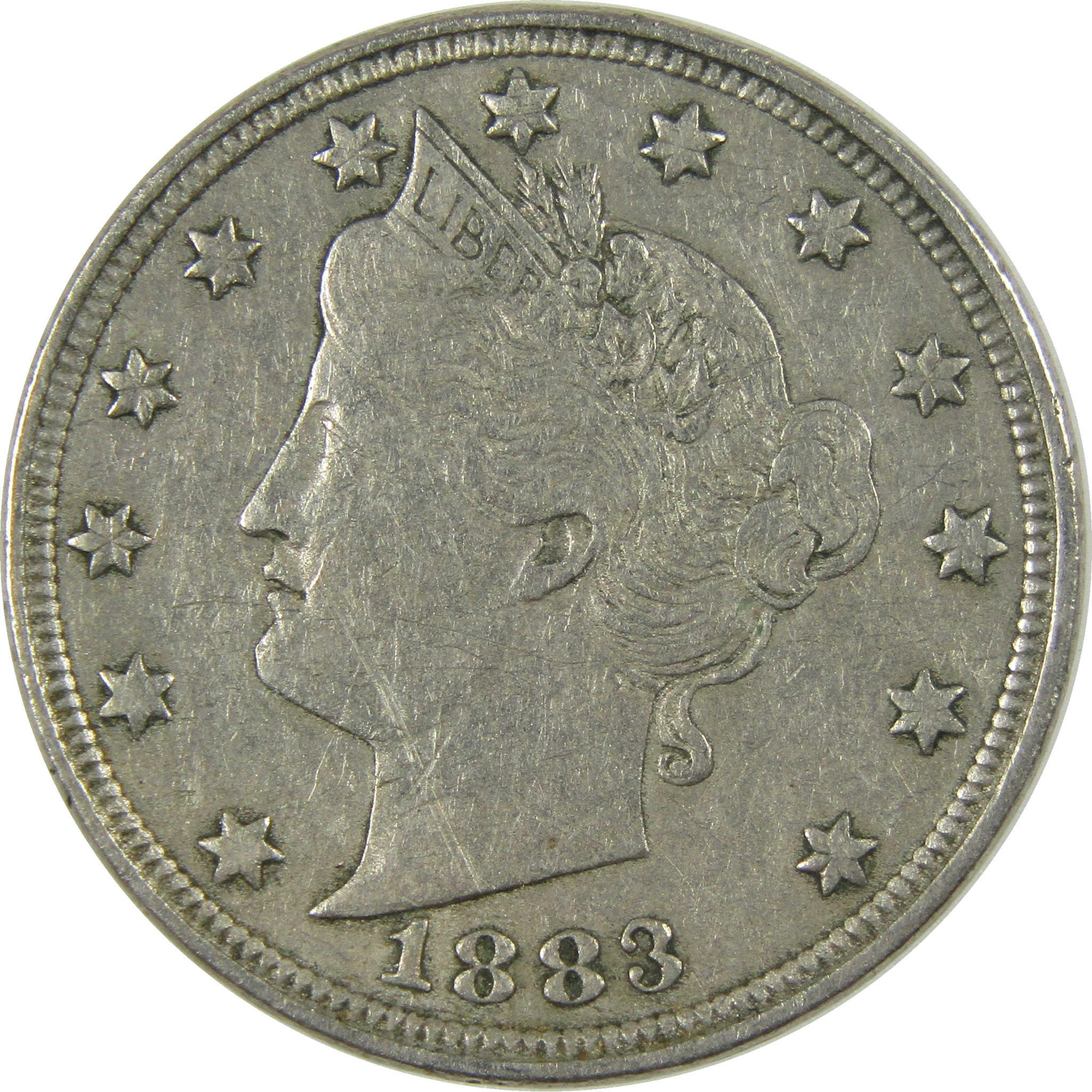 1883 No Cents Liberty Head V Nickel VF Very Fine 5c Coin SKU:I27243