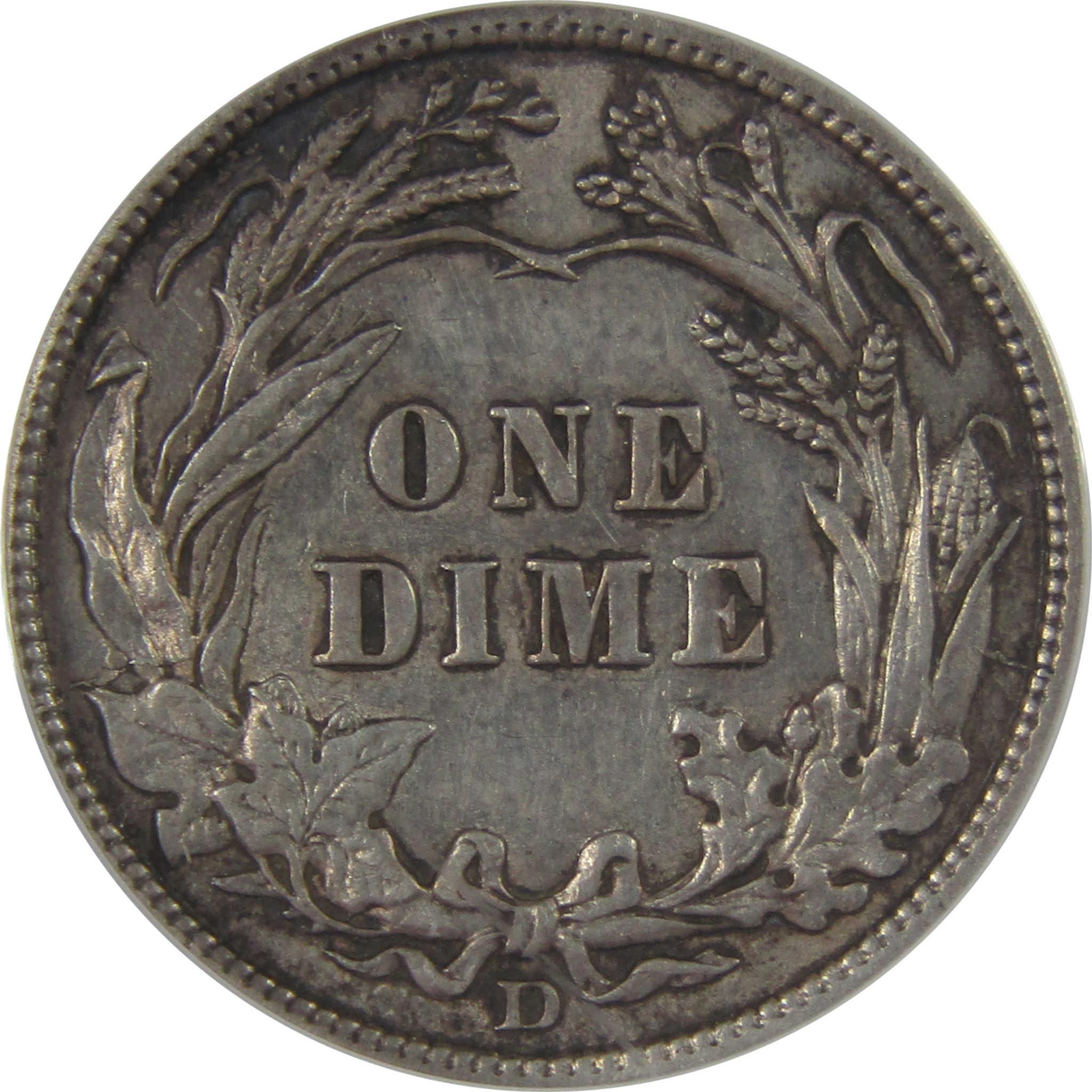 1912 D Barber Dime AU 58 Details ANACS Silver 10c Coin SKU:CPC1201