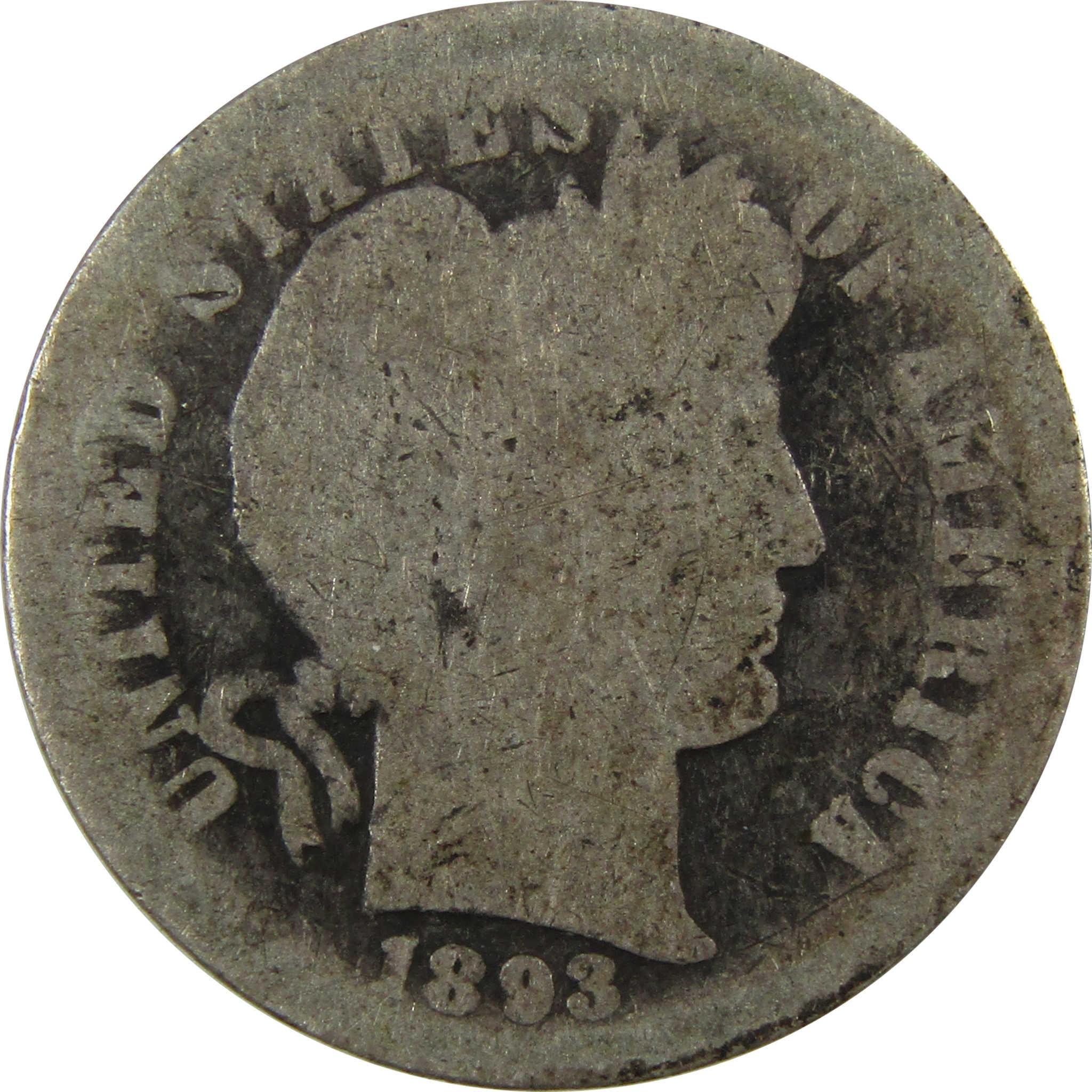 1893 O Barber Silver Dime AG About Good 10c Coin SKU:CP1339