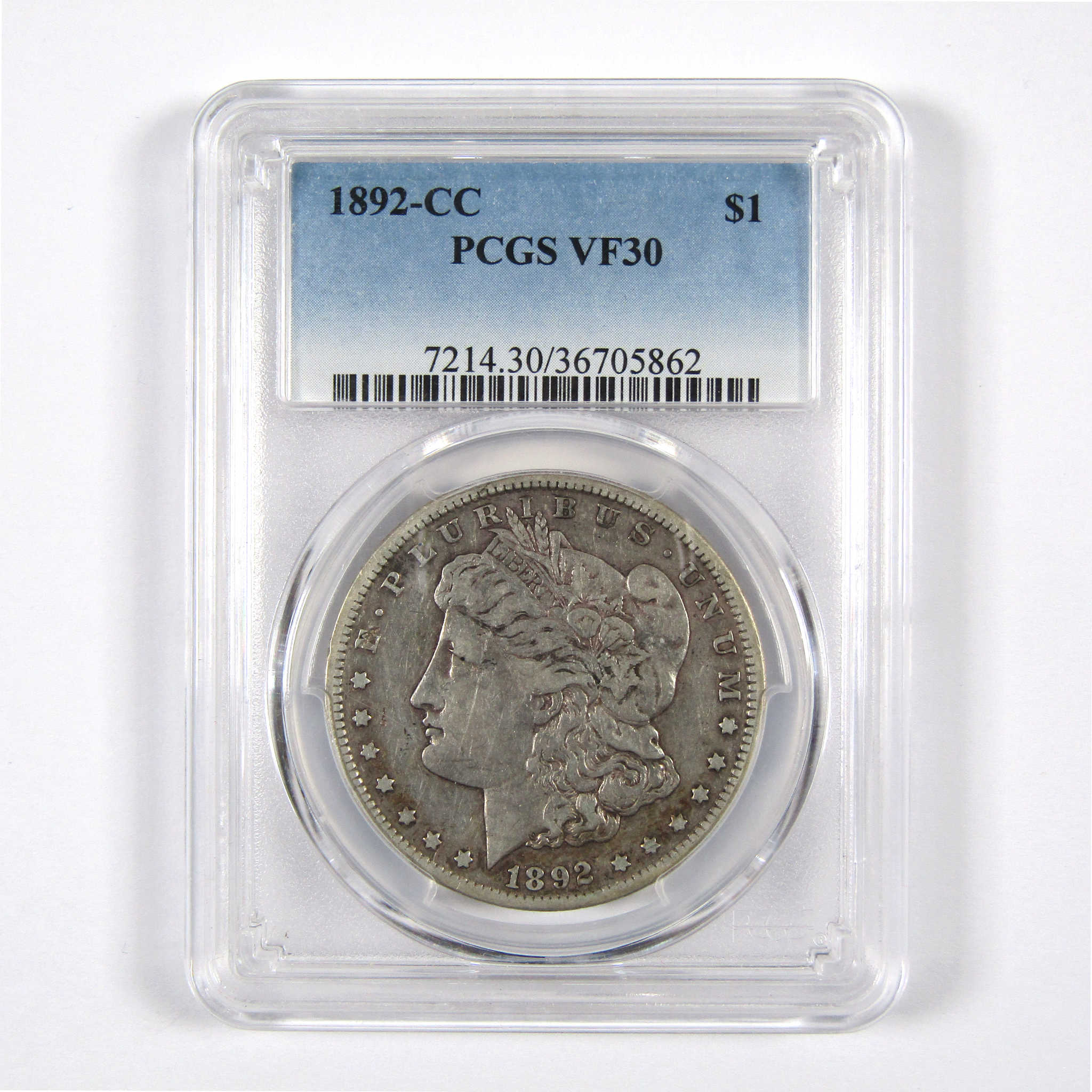 1892 CC Morgan Dollar VF 30 PCGS 90% Silver $1 Coin SKU:I8684 - Morgan coin - Morgan silver dollar - Morgan silver dollar for sale - Profile Coins & Collectibles