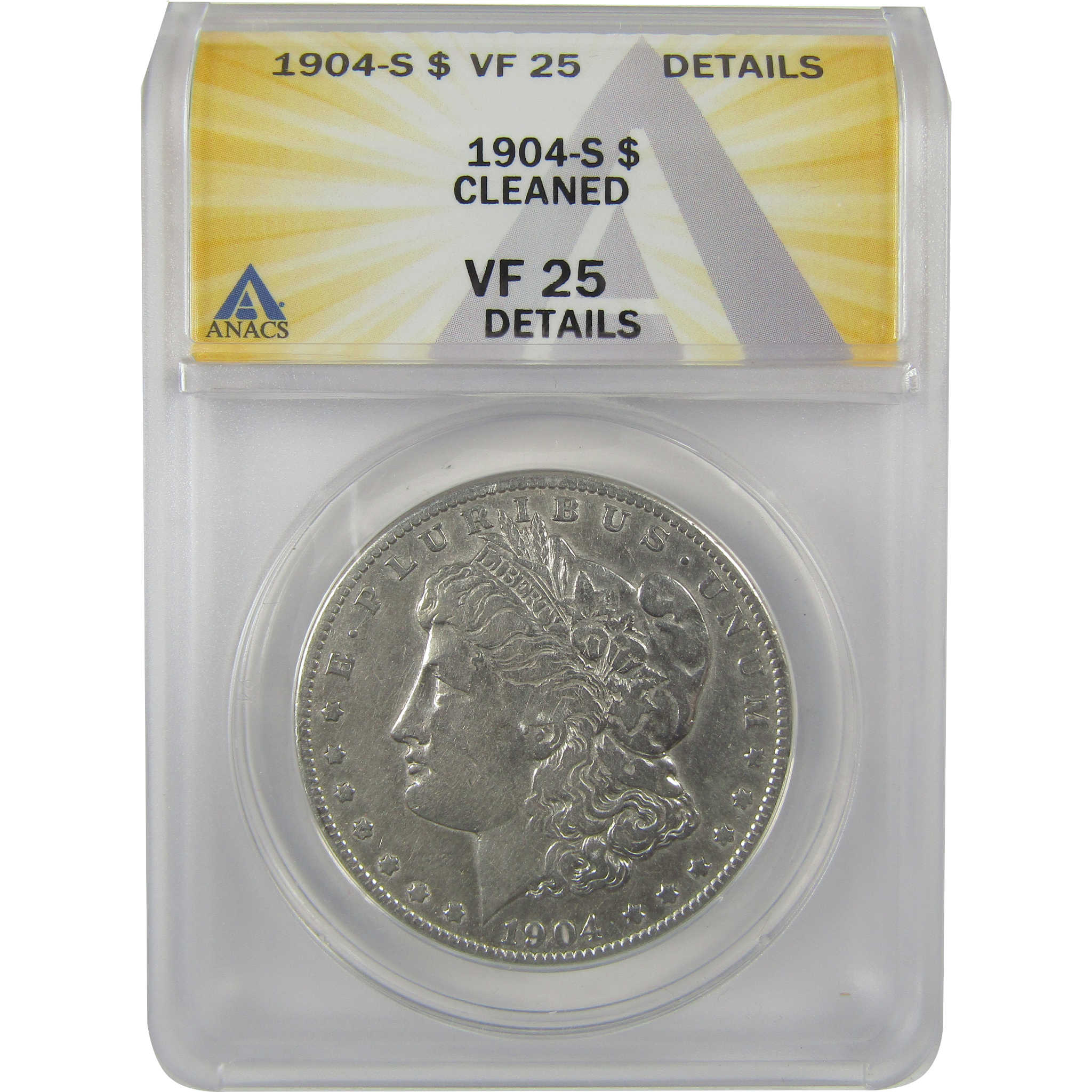 1904 S Morgan Dollar VF 25 Details ANACS Silver $1 Coin SKU:I21135 - Morgan coin - Morgan silver dollar - Morgan silver dollar for sale - Profile Coins & Collectibles