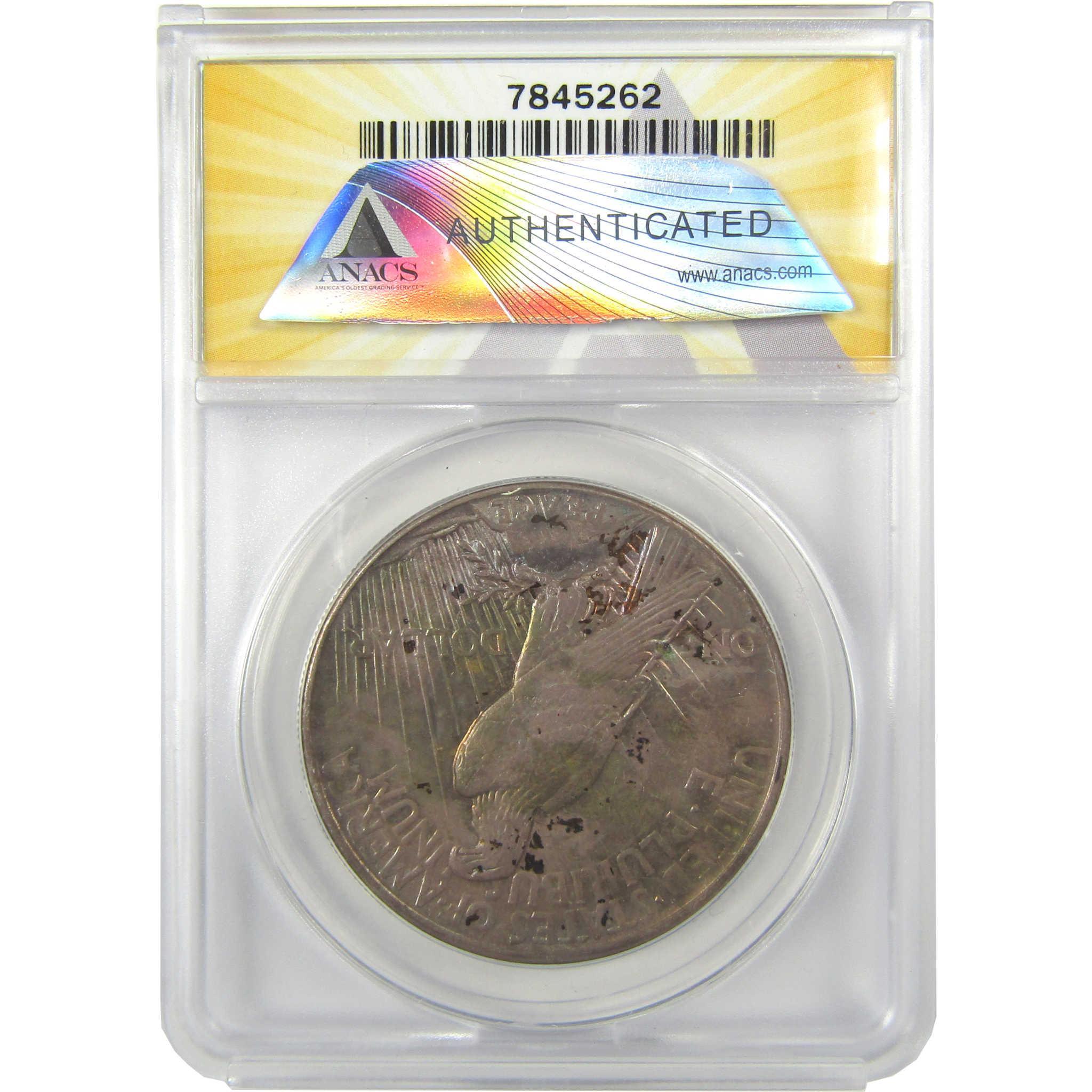 1921 High Relief Peace Dollar AU 50 Details ANACS Silver SKU:I21399