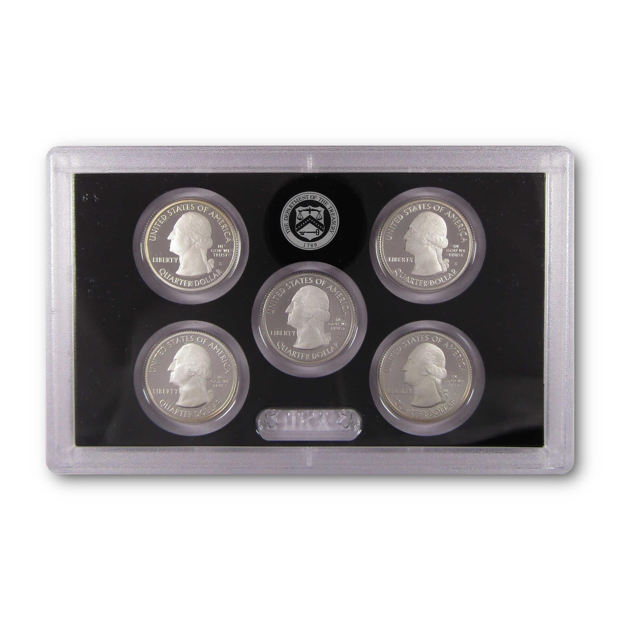 United States quarter dollar collectible coin set in protective plastic display case