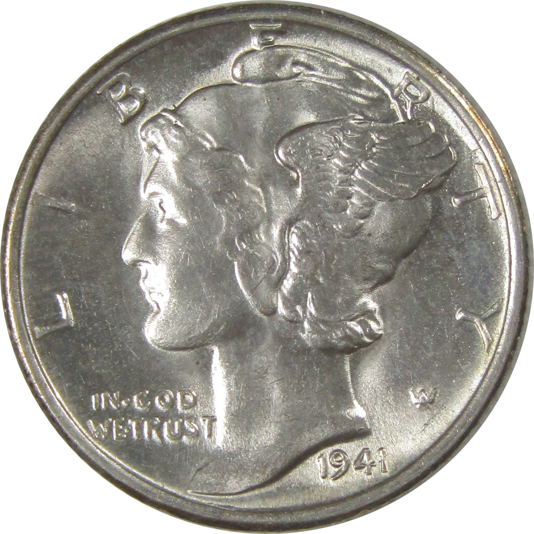 1941 S Mercury Silver Dime BU Choice Uncirculated 10c Coin SKU:I23890