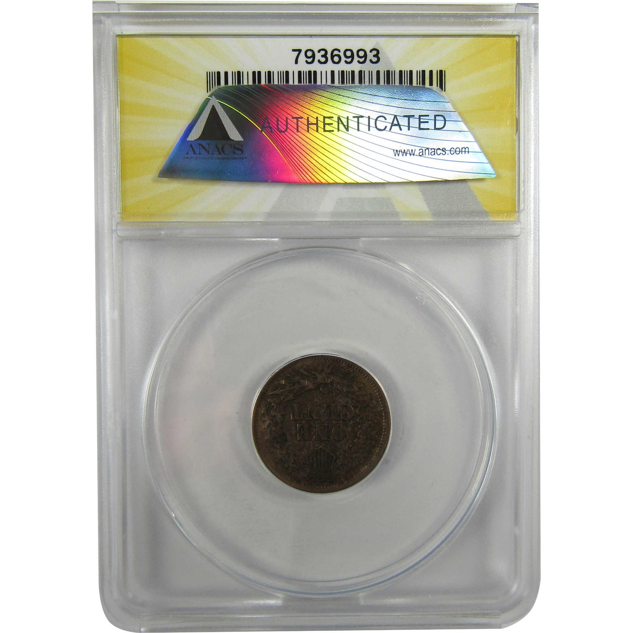 1860 Pointed Bust FS-401 Indian Head 1c EF 40 Details ANACS SKU:I28062