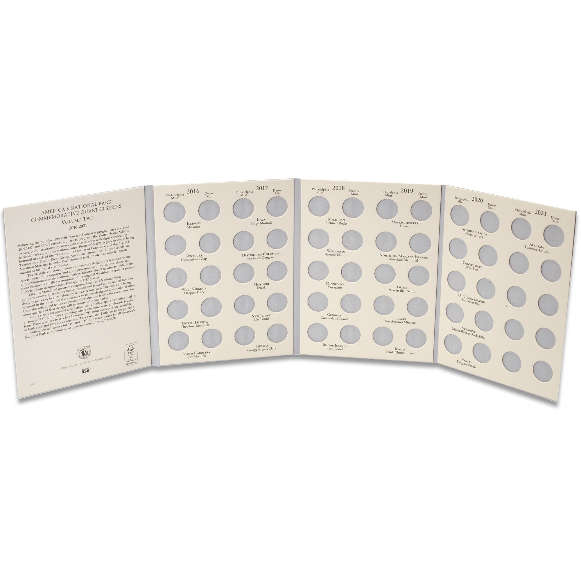 2016-2021 P&D America's National Park Quarter Series Folder Volume 2