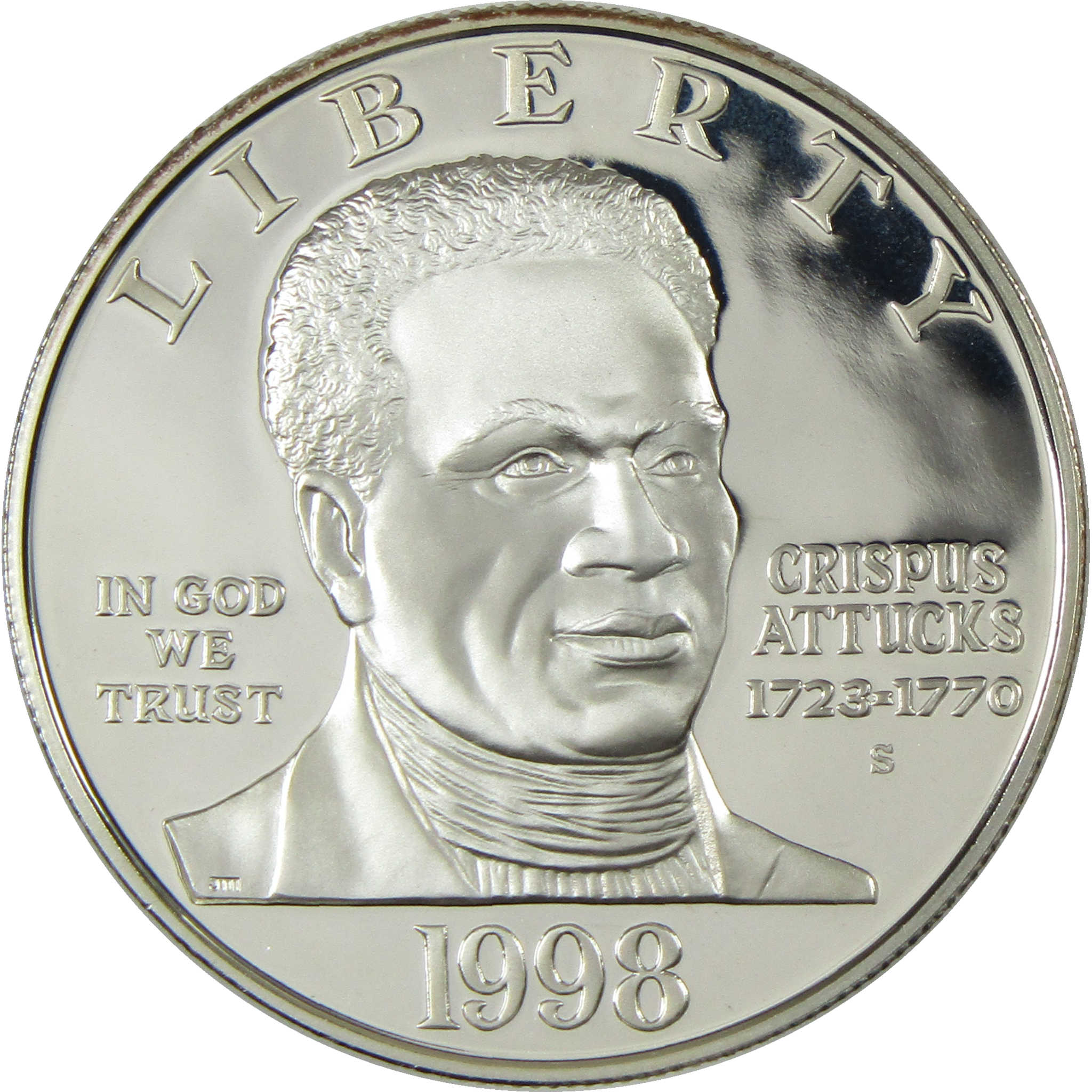 1998 S Black Revolutionary War Patriots Commemorative Silver $1 Proof