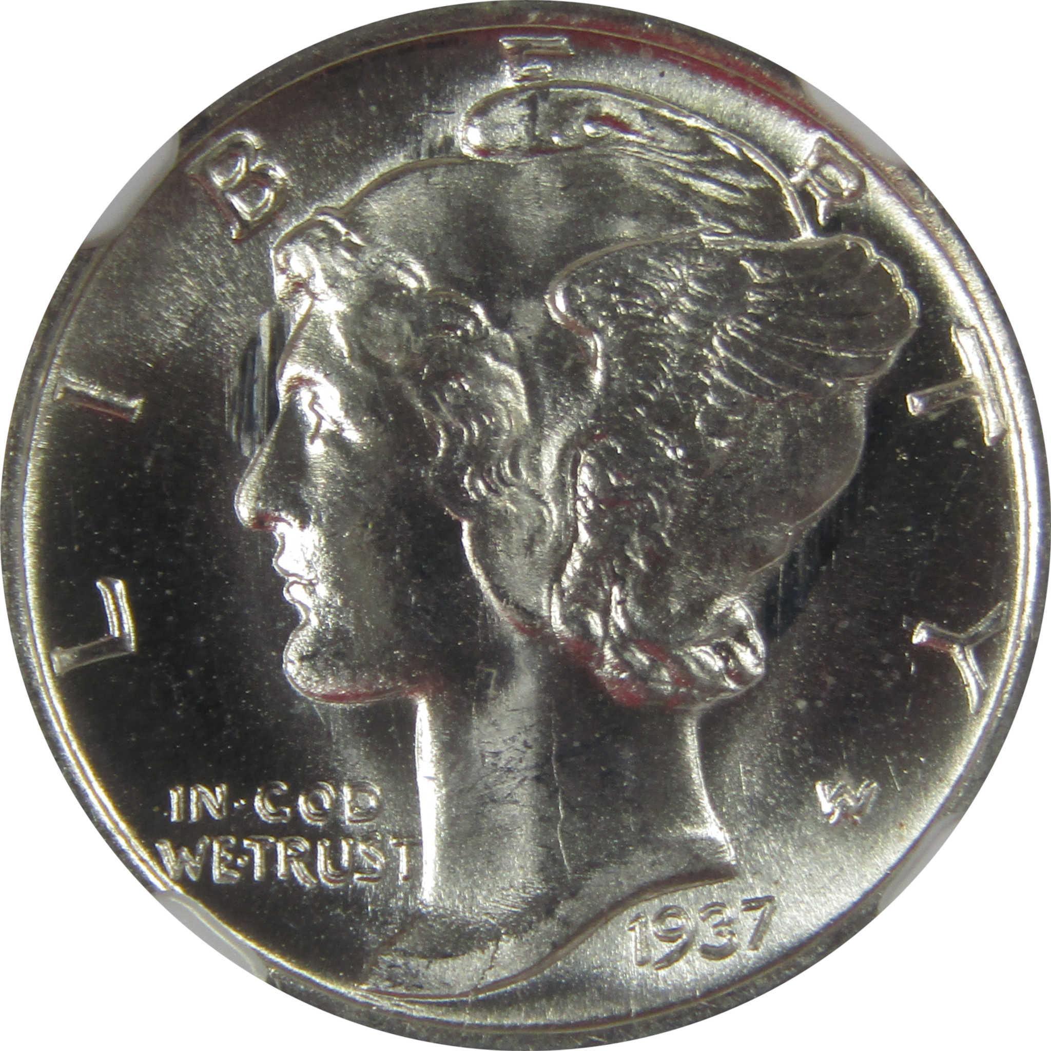 1937 S Mercury Dime MS 66 FB NGC Silver Uncirculated SKU:I23204