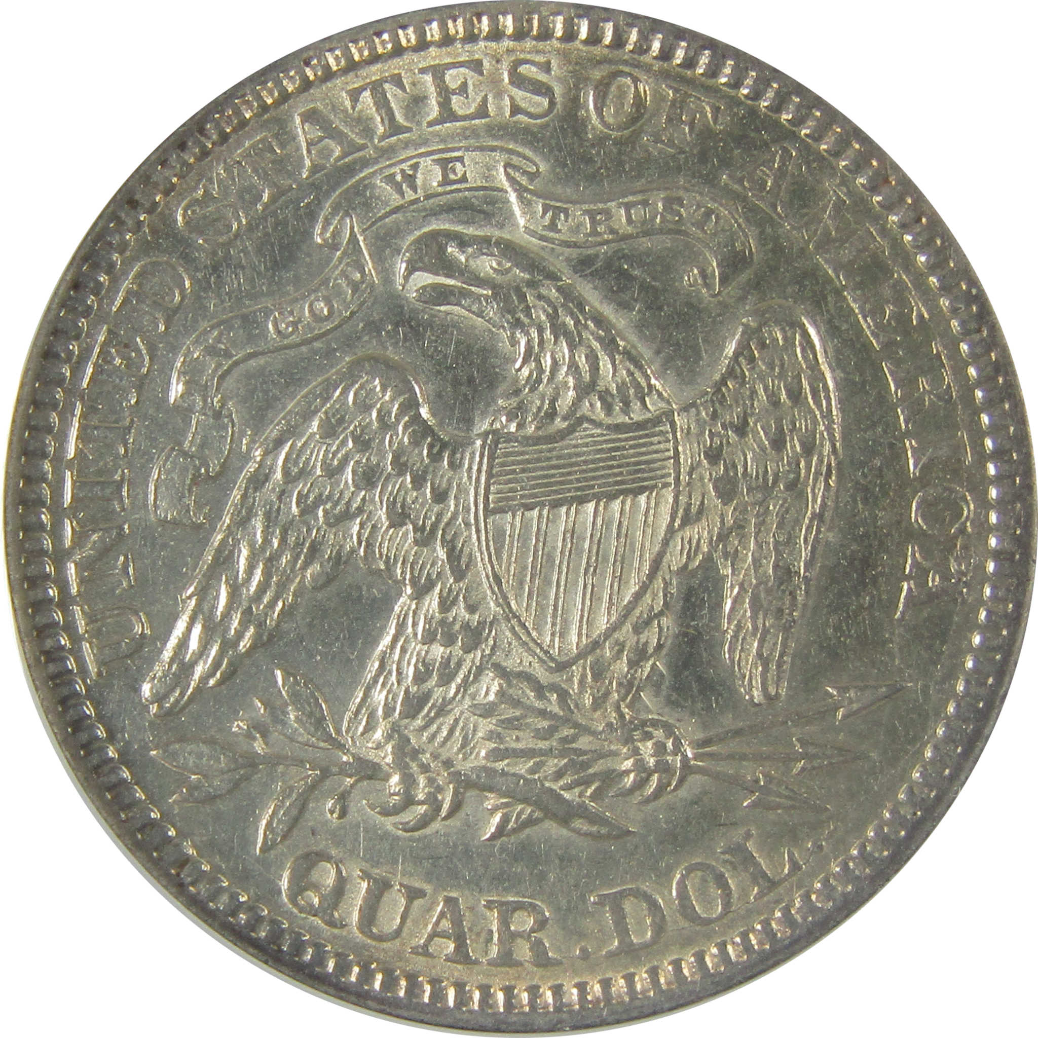 1876 Seated Liberty Quarter AU 55 Details ANACS Silver SKU:I22967