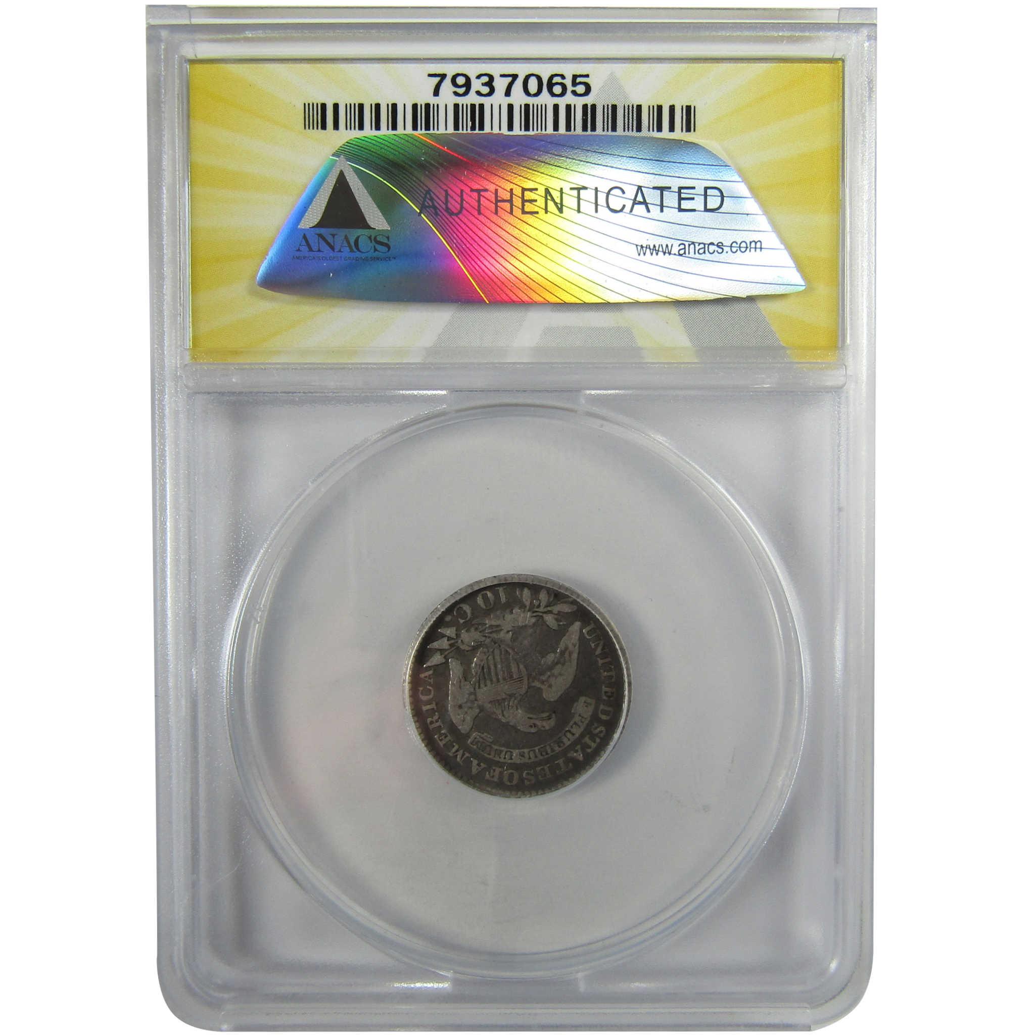 1821 Large Date Capped Bust Silver Dime VG 10 ANACS SKU:I28056