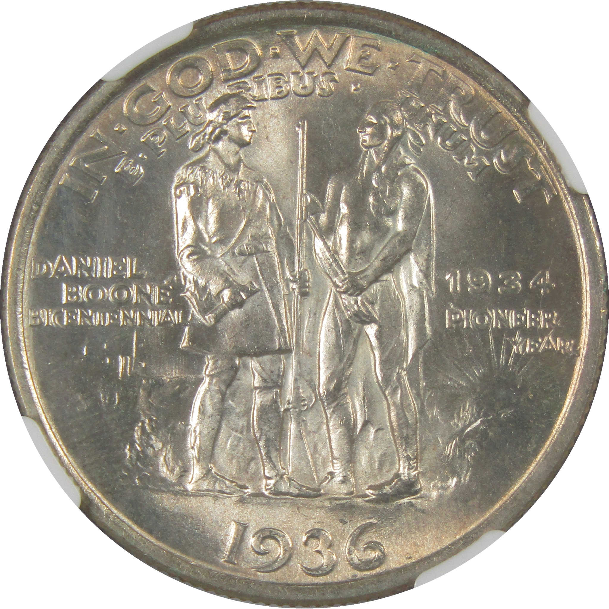 1936 Daniel Boone Commemorative Silver Half Dollar MS 64 NGC