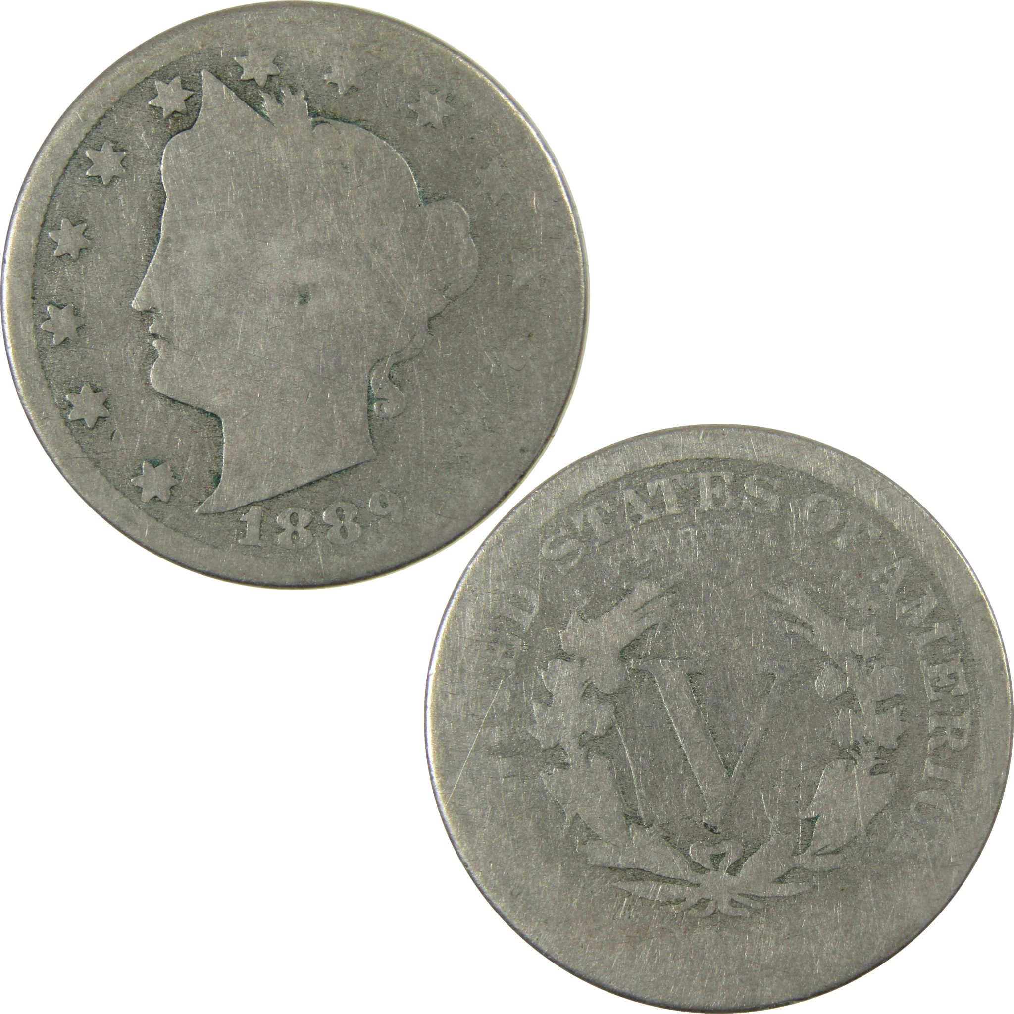 1889 Liberty Head V Nickel AG About Good 5c Coin SKU:I27221