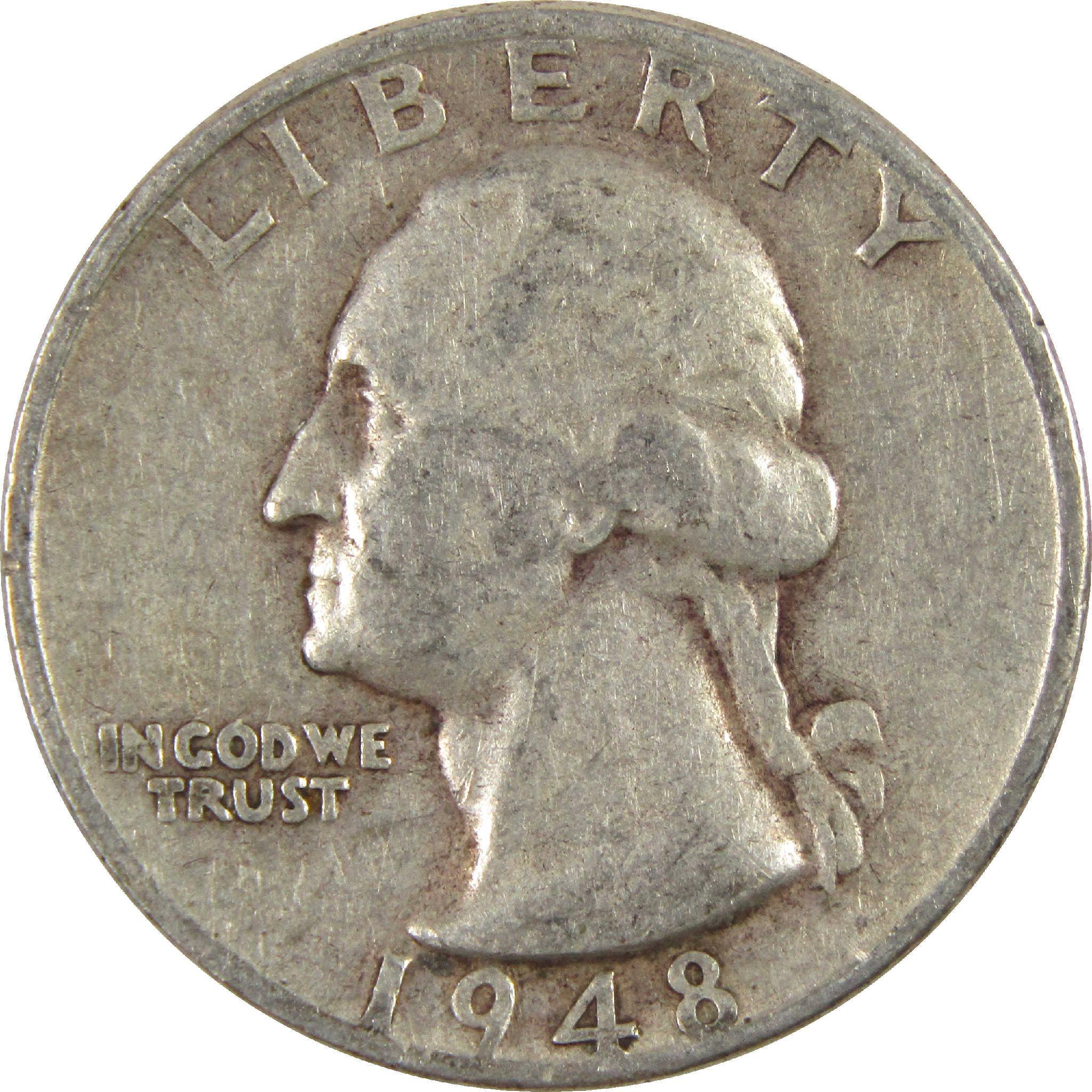 1948 S Washington Quarter VG Very Good Silver 25c Coin