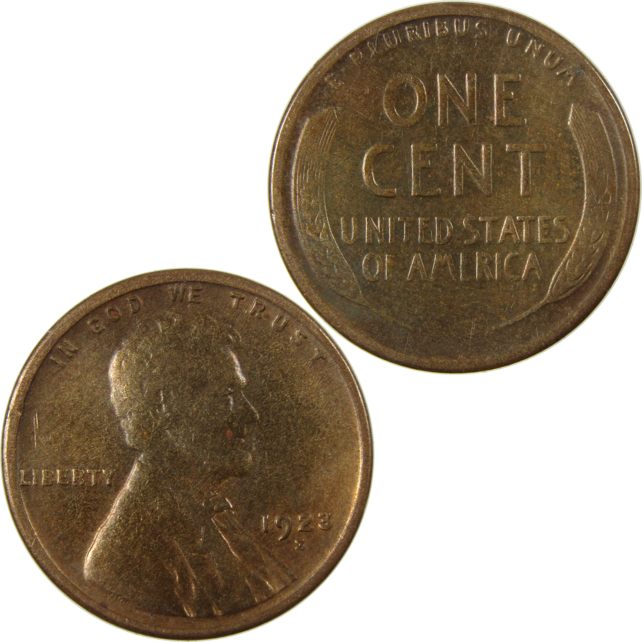1923 S Lincoln Wheat Cent F Fine Details Penny 1c Coin SKU:I26878