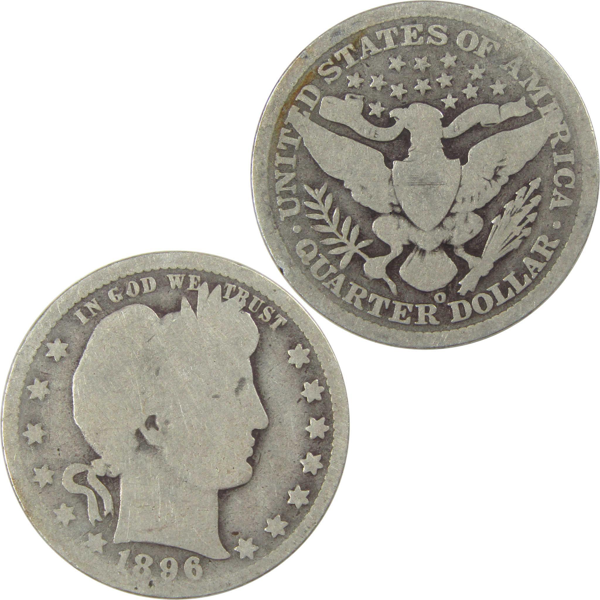 1896 O Barber Quarter AG About Good Silver 25c Coin SKU:I21870