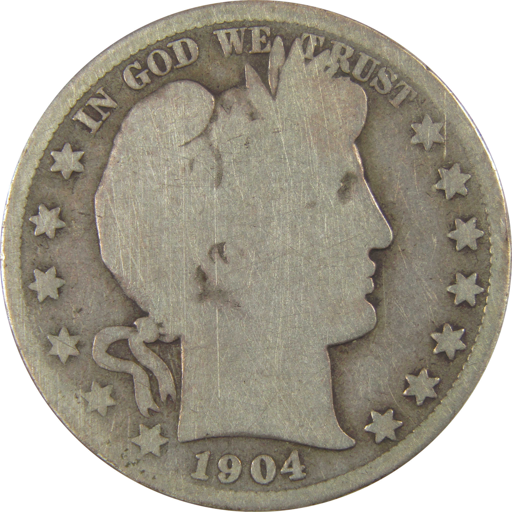 1904 S Barber Half Dollar G Good Silver 50c Coin SKU:CPC0712