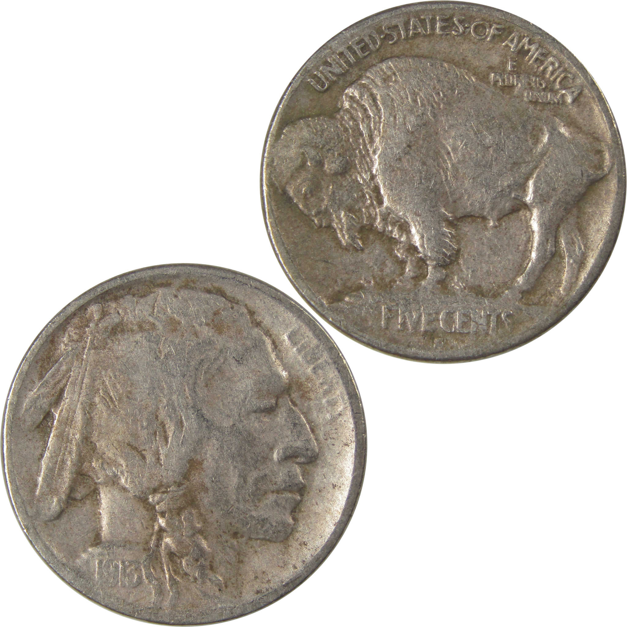 1913 S Type 1 Indian Head Buffalo Nickel F Fine Details SKU:I22924