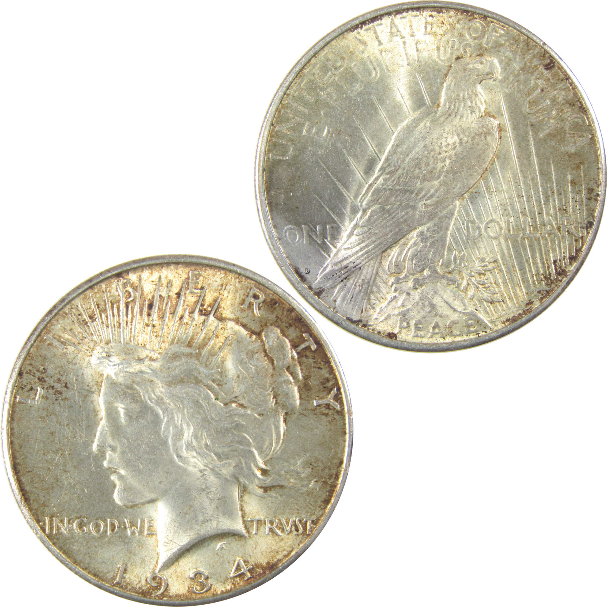 1934 D Peace Dollar Uncirculated Details Silver $1 Coin SKU:I19775
