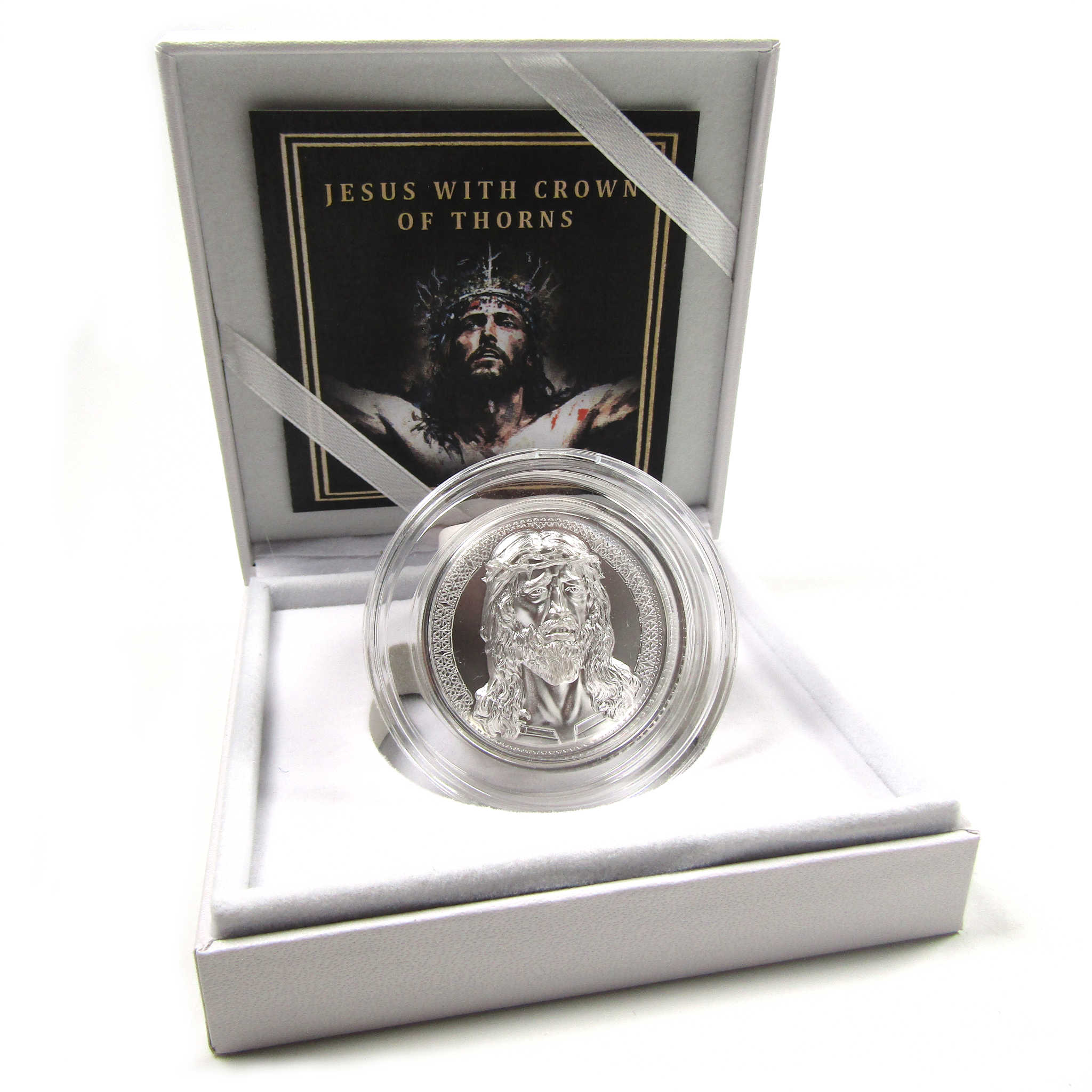 Jesus Crown of Thorns 2000 Franc BU 1 oz .999 Silver 2024 Cameroon COA