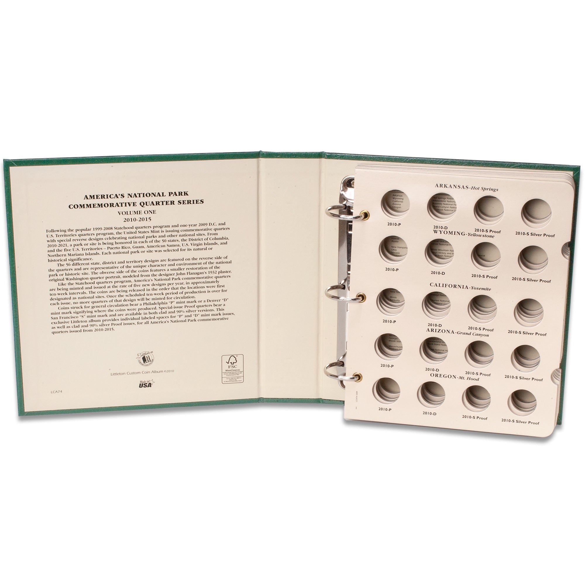 2010-2015 PDSS America's National Park Quarter Series Album Volume 1