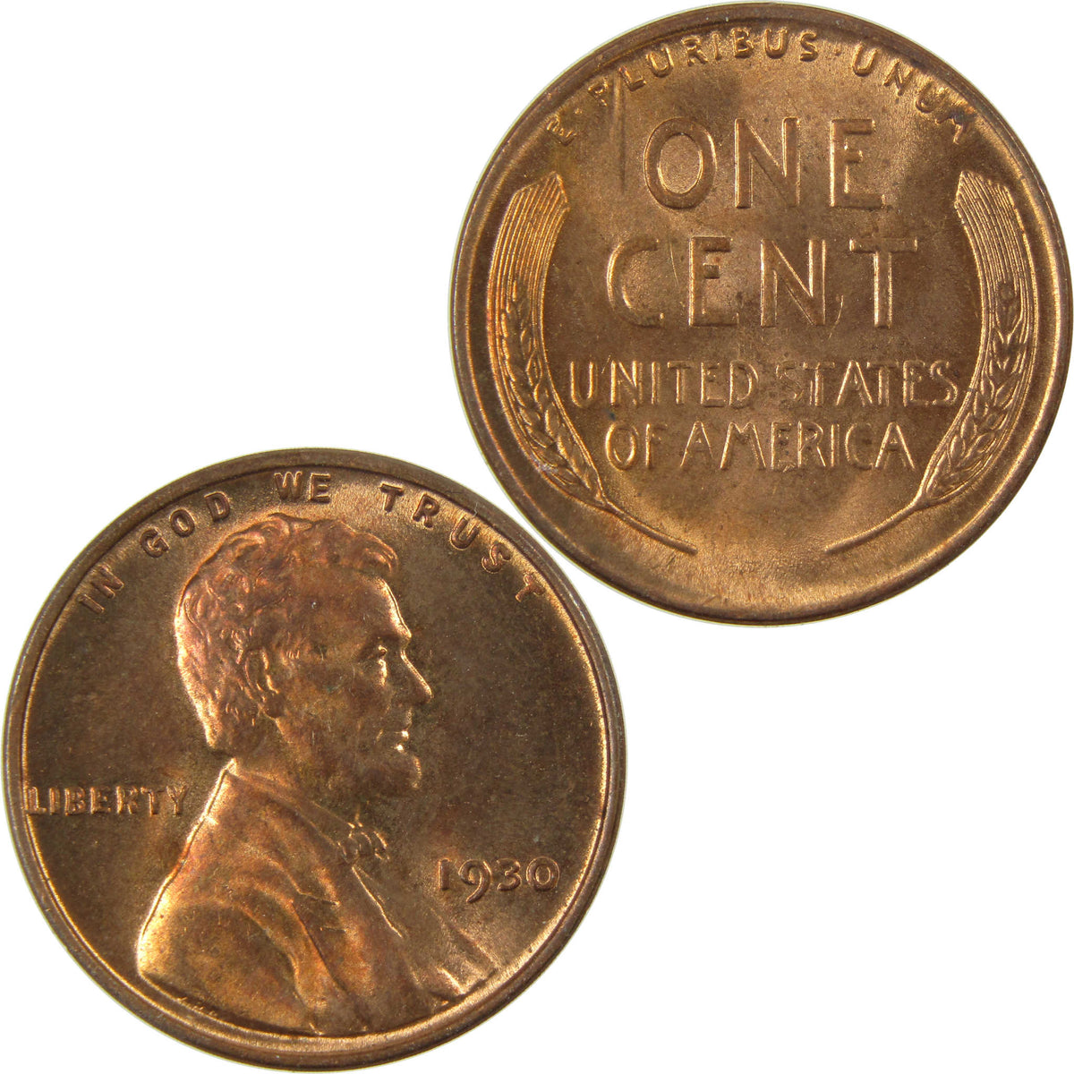 1930 Lincoln Wheat Cent Uncirculated Penny 1c Coin SKU:I28255
