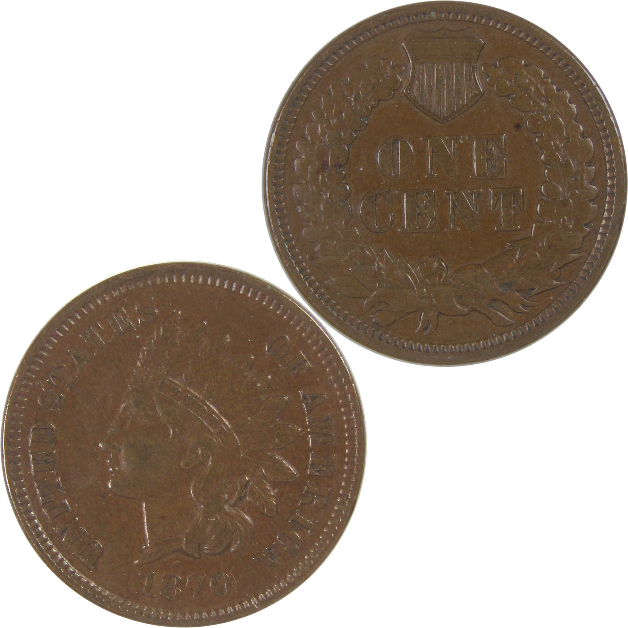 1870 Indian Head Cent XF/AU Extremely Fine / About Unc SKU:I18786