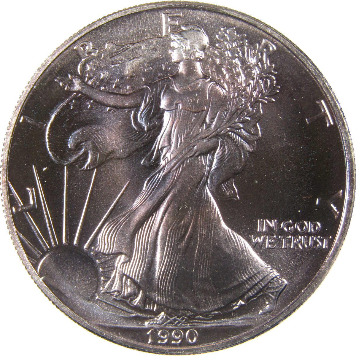1990 American Silver Eagle Uncirculated Mint State $1 Coin SKU:CP1528