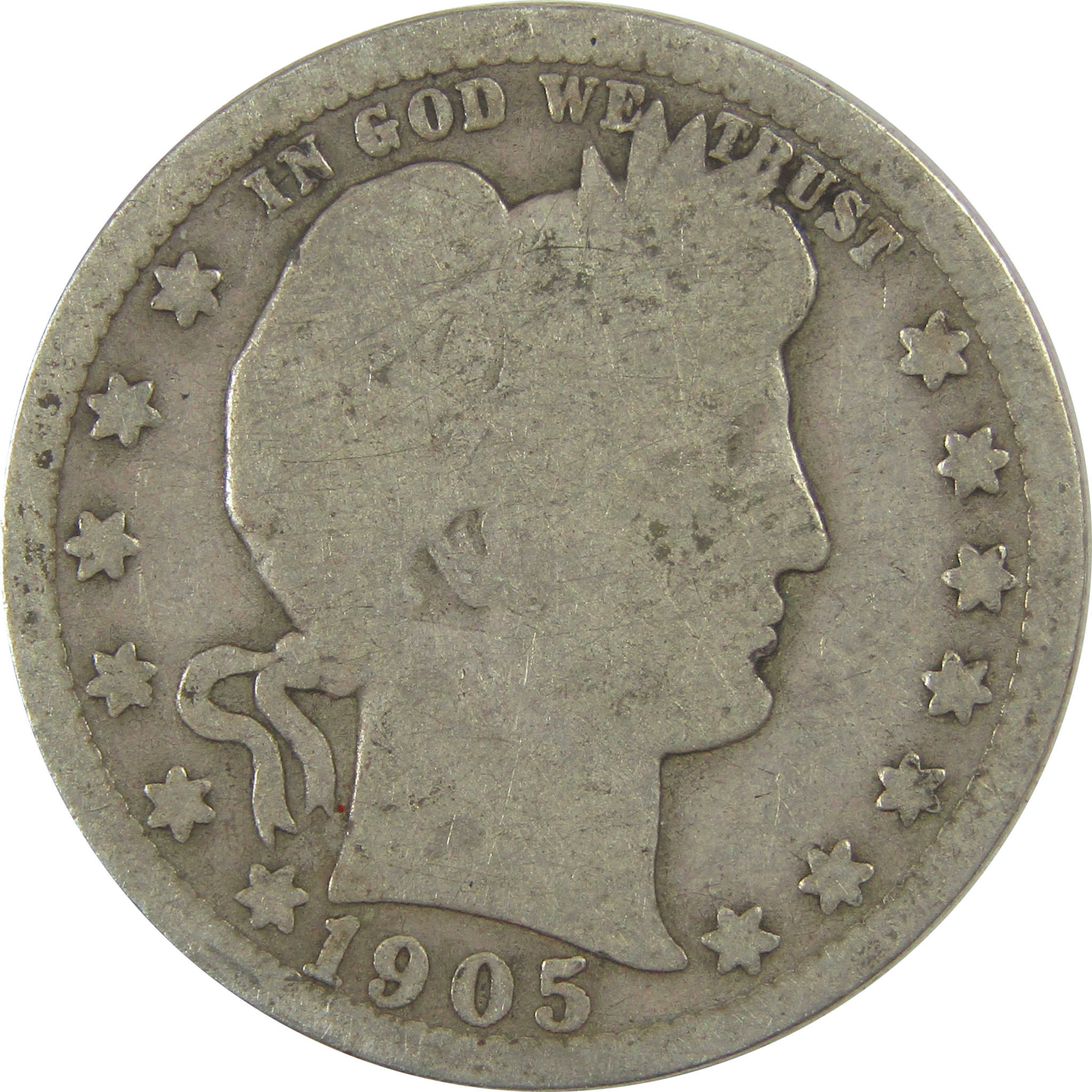 1905 Barber Quarter AG About Good Silver 25c Coin SKU:I21799