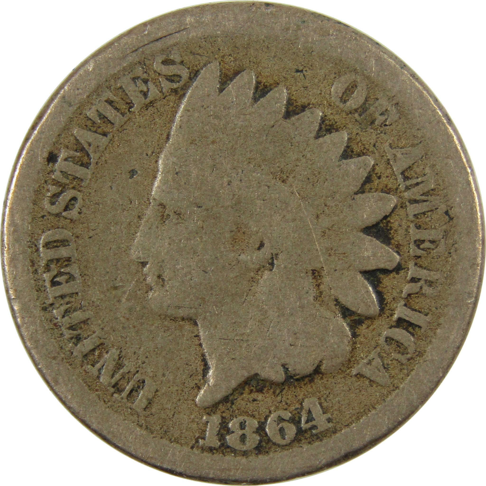 1864 Indian Head Copper-Nickel Cent AG About Good Penny SKU:CP1116