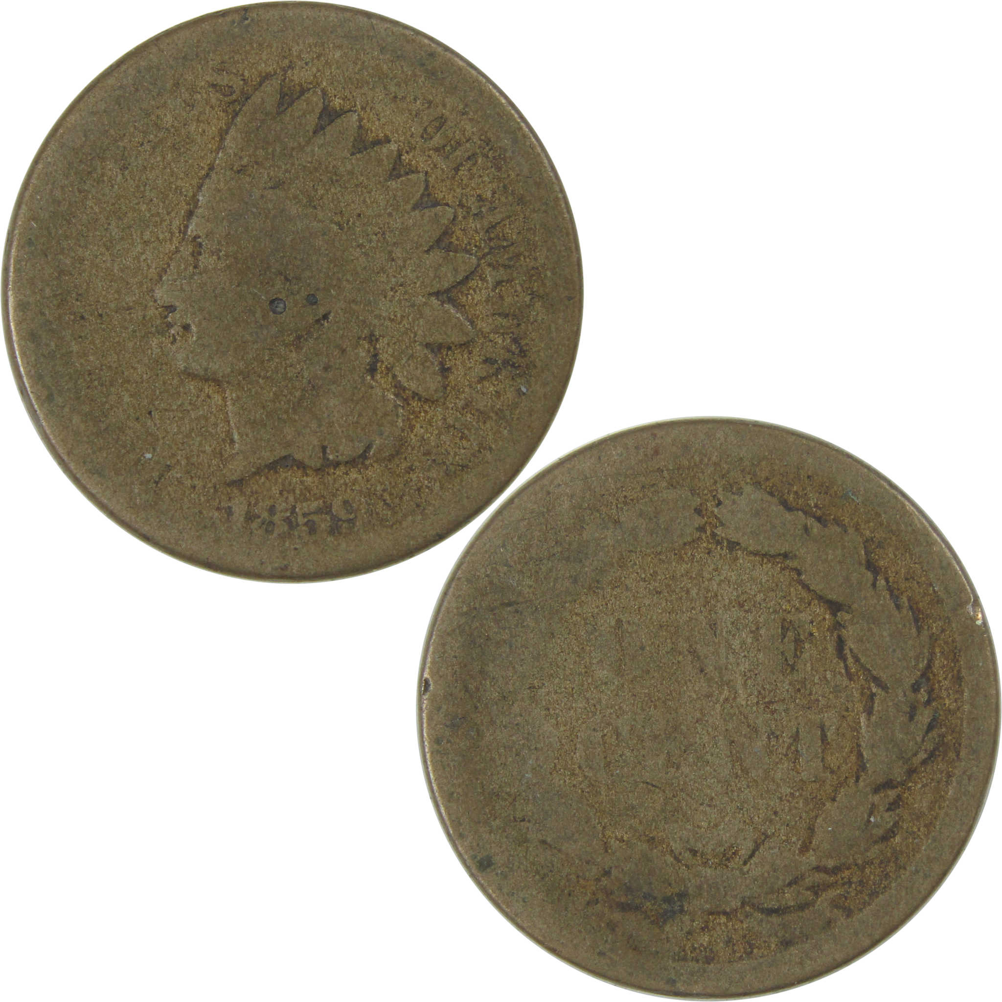 1859 Indian Head Cent AG About Good Penny 1c Coin SKU:I23274