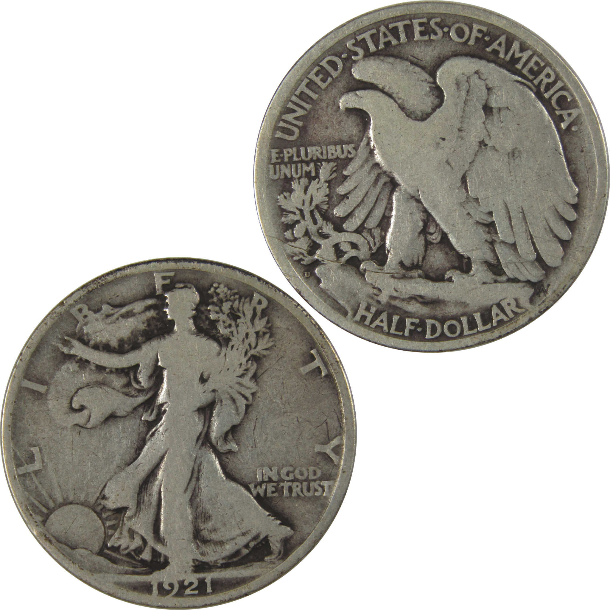 1921 D Liberty Walking Half Dollar VG Very Good Silver SKU:I23068