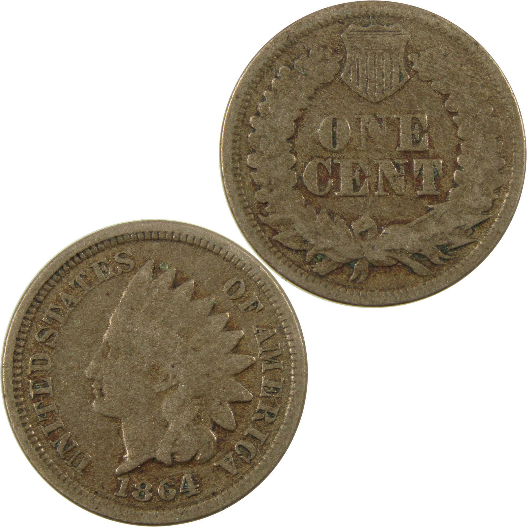 1864 Indian Head Copper-Nickel Cent G Good Penny 1c Coin SKU:CP1131