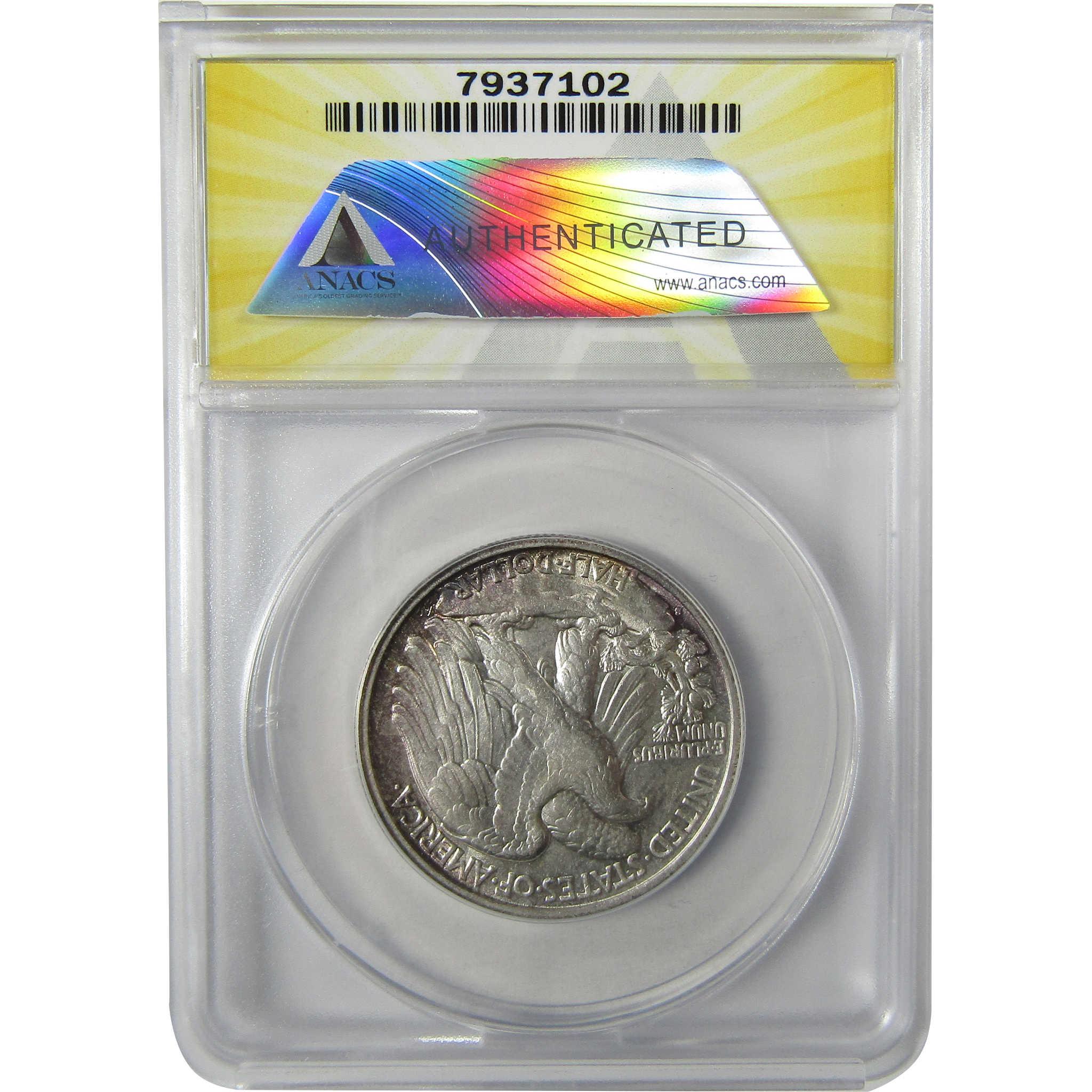 1917 S Reverse Liberty Walking 50c AU 55 Details ANACS SKU:I27998