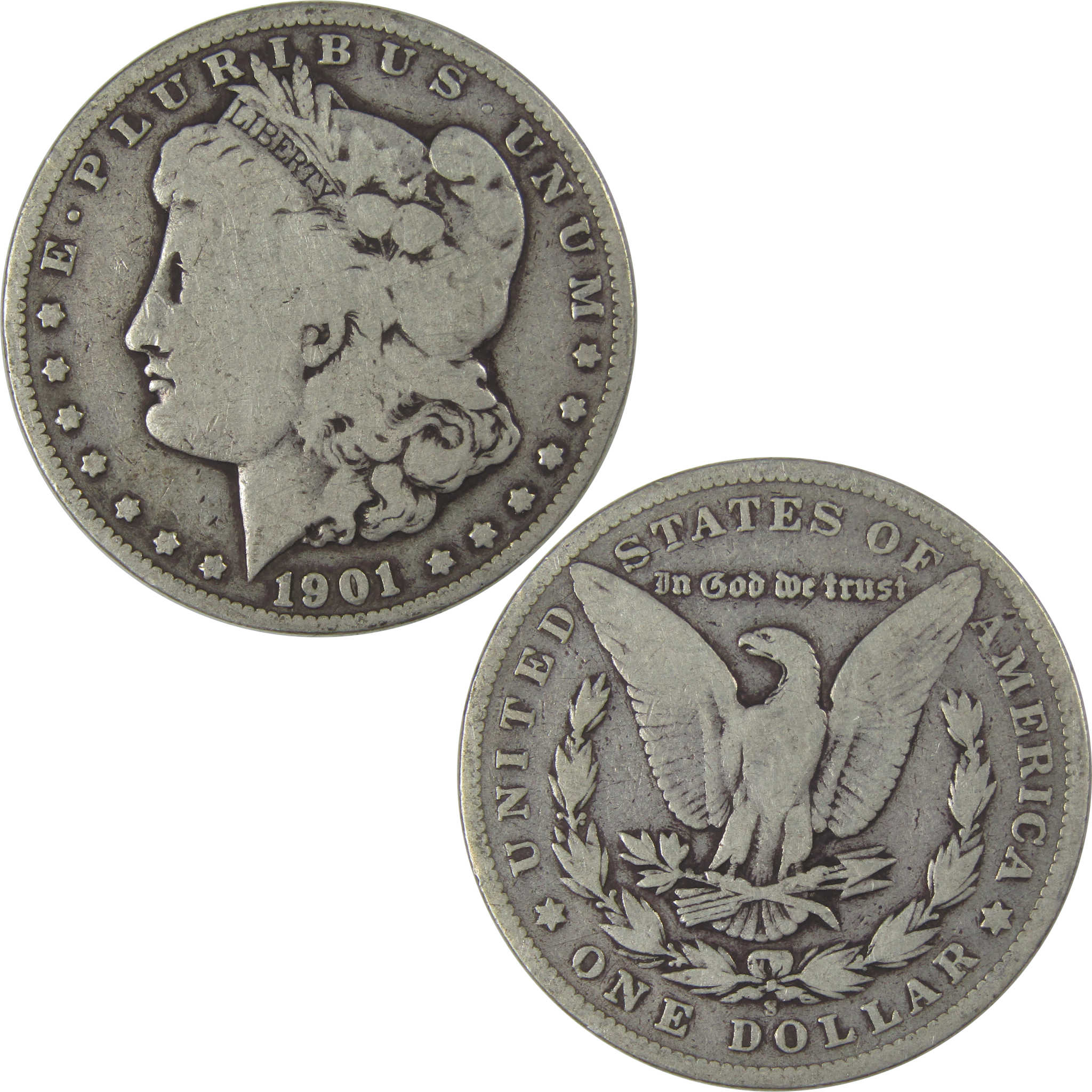 1901 S Morgan Dollar VG Very Good Silver $1 Coin SKU:I22810 - Morgan coin - Morgan silver dollar - Morgan silver dollar for sale - Profile Coins & Collectibles