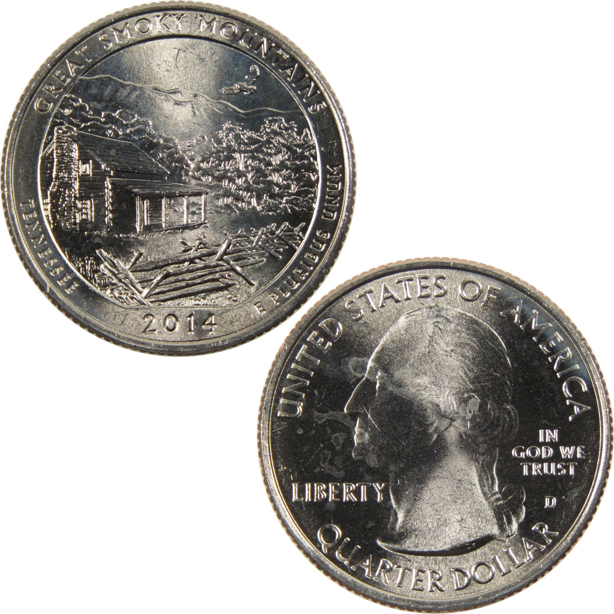 2014 D Great Smoky Mountains National Park Quarter Uncirculated Clad