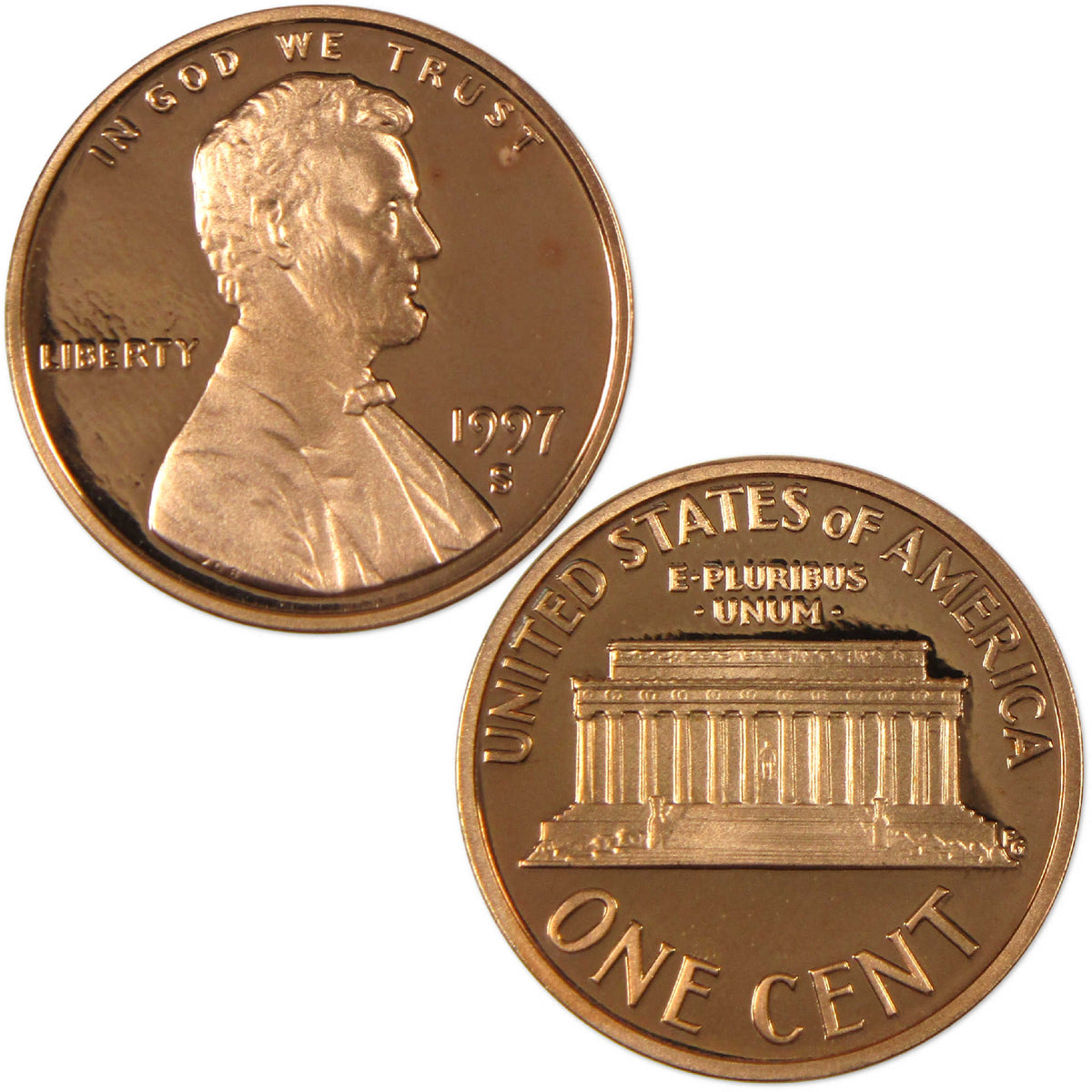 1997 S Lincoln Memorial Cent Proof Penny 1c Coin Collectible