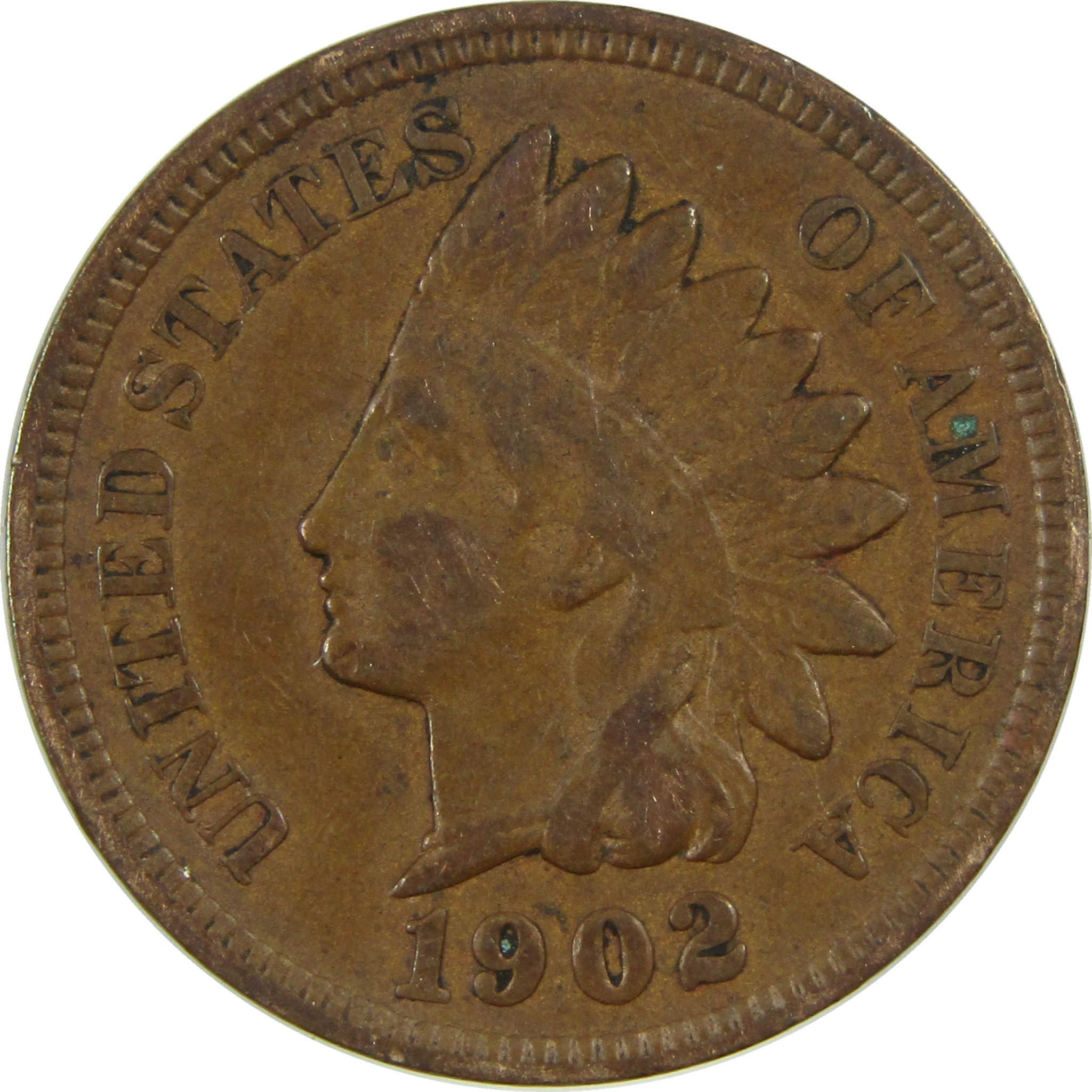 1902 Indian Head Cent XF EF Extremely Fine Penny 1c Coin SKU:I27027