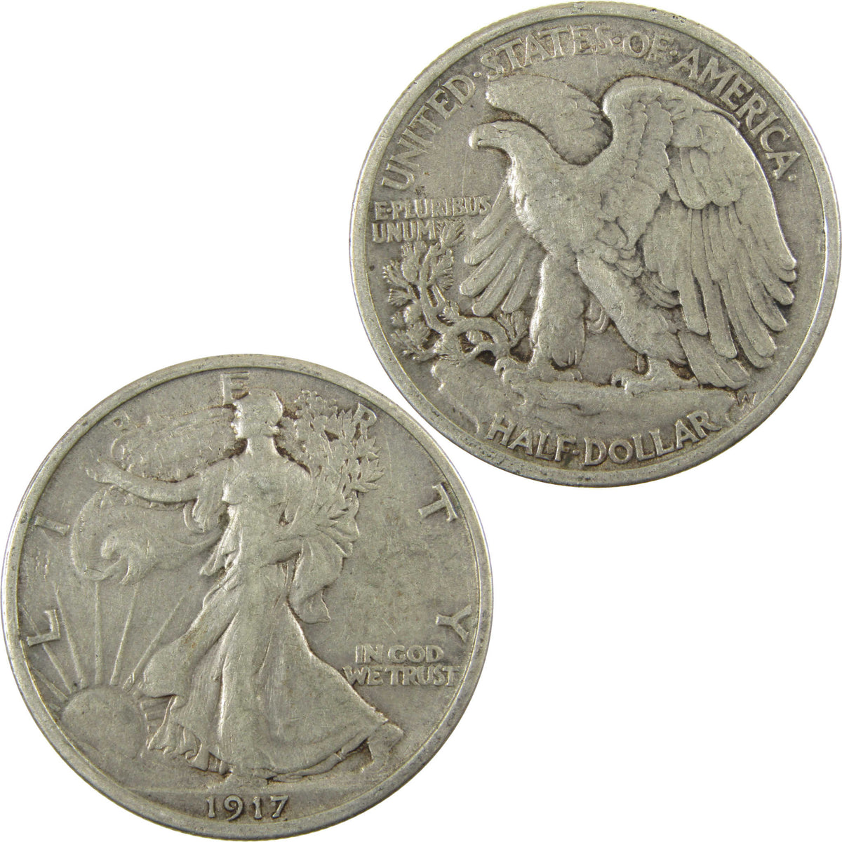 1917 Liberty Walking Silver 50c XF EF Extremely Fine SKU:I29035